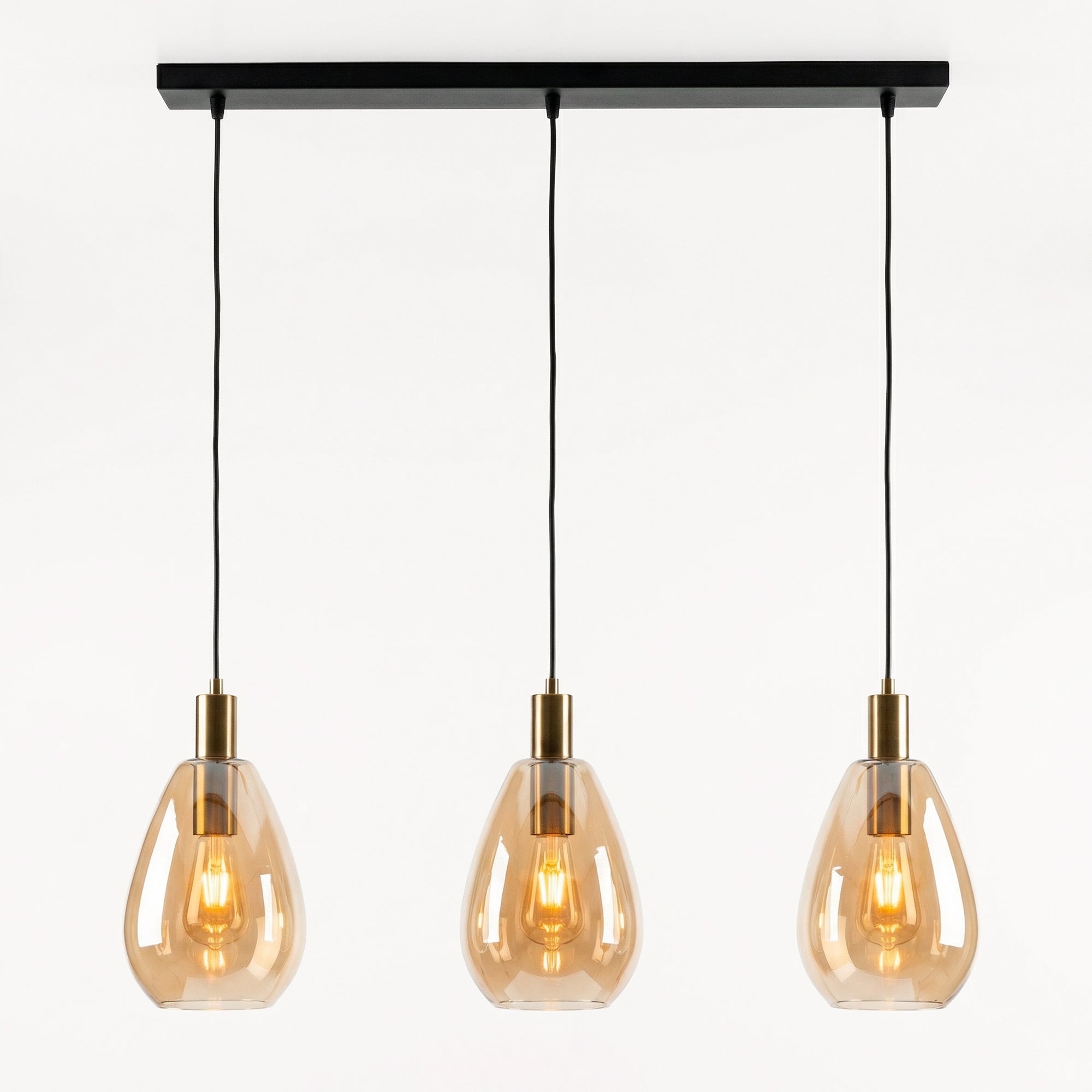 Hanglamp Rhode - 3-lichts - Amberkleurig - Glas