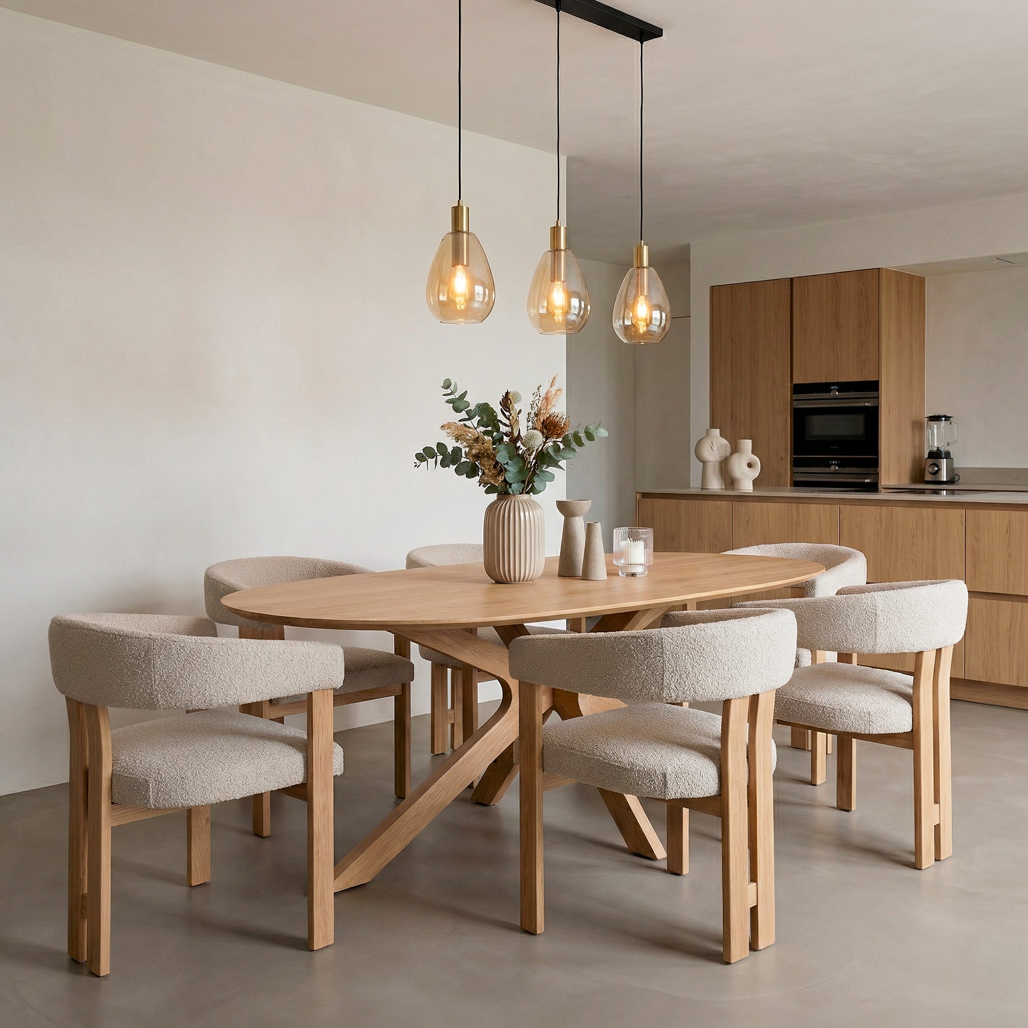 Hanglamp Rhode - 3-lichts - Amberkleurig - Glas