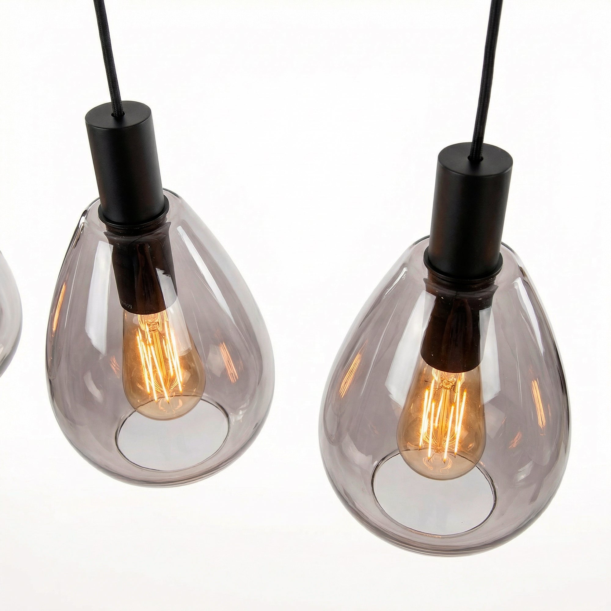 Hanglamp Alba - 4-lichts - Smoke - Glas