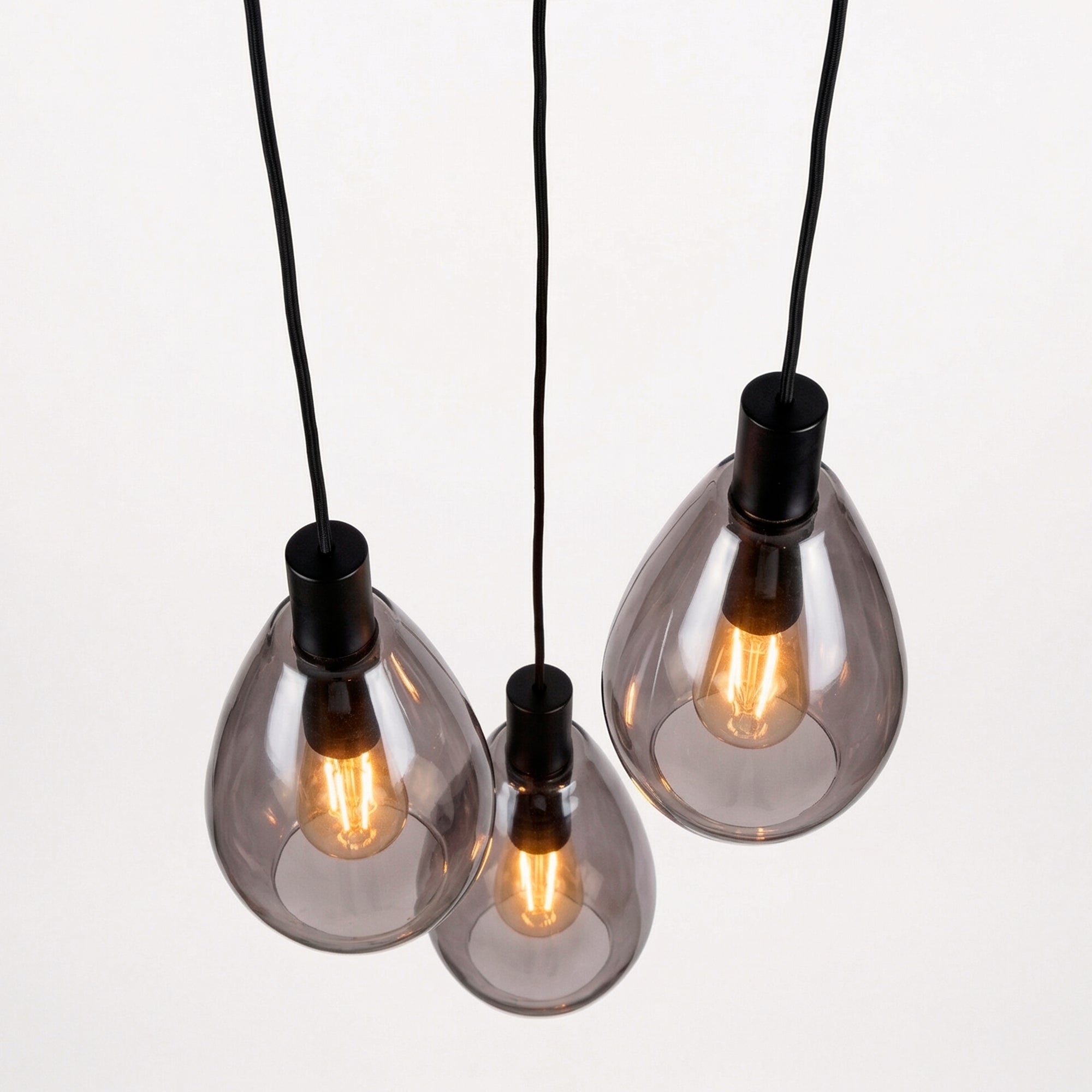 Hanglamp Nusa - 3-lichts - Smoke - Glas