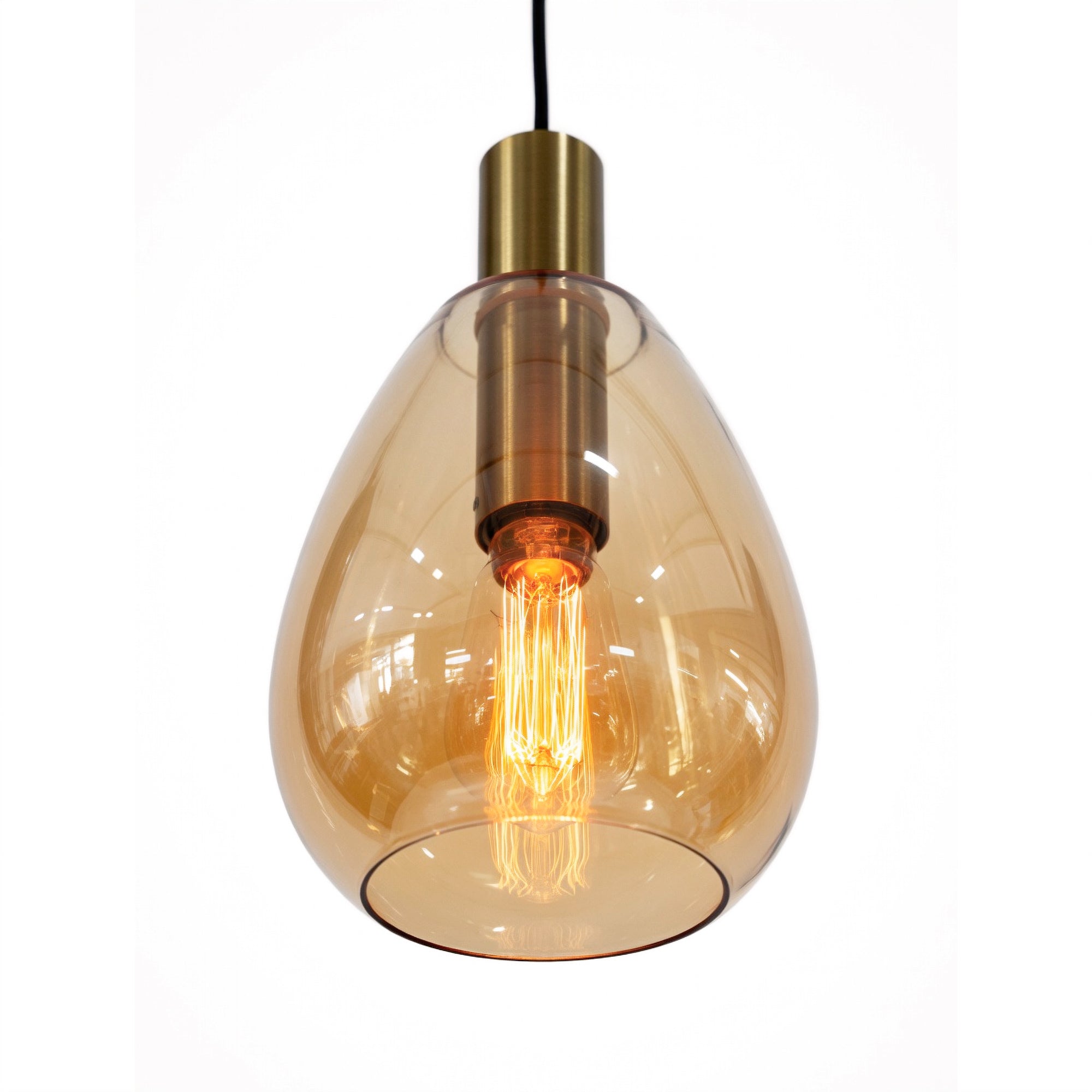 Hanglamp Calla - 5-lichts - Amberkleurig - Glas
