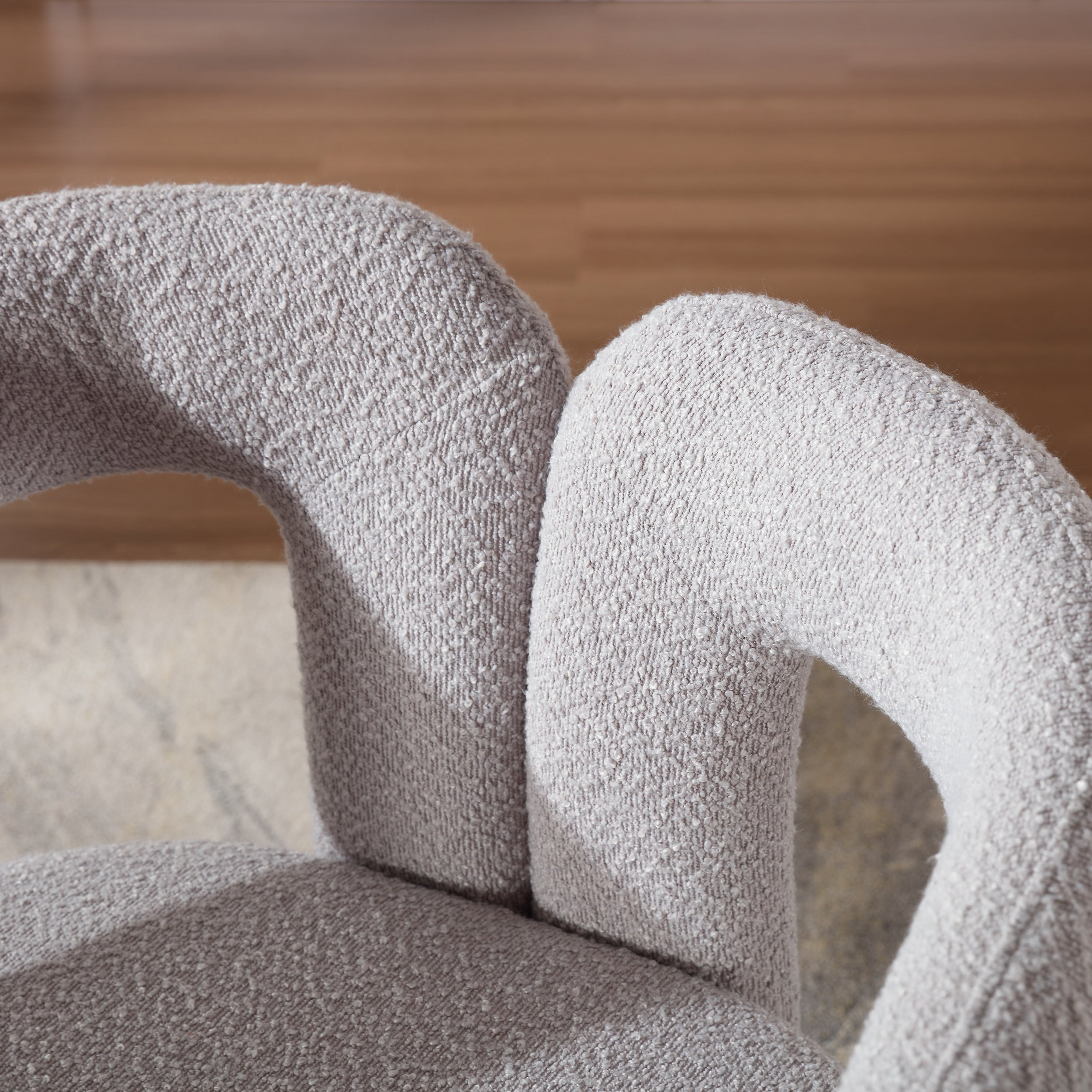 Fauteuil Nivaro - Grijs - Draaibaar - Bouclé - Teddystof