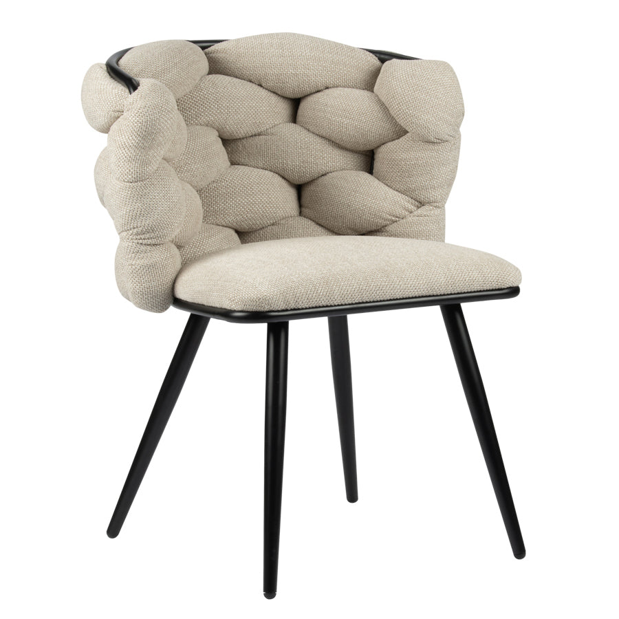 Eetkamerstoel Veloria - Beige - Linnen