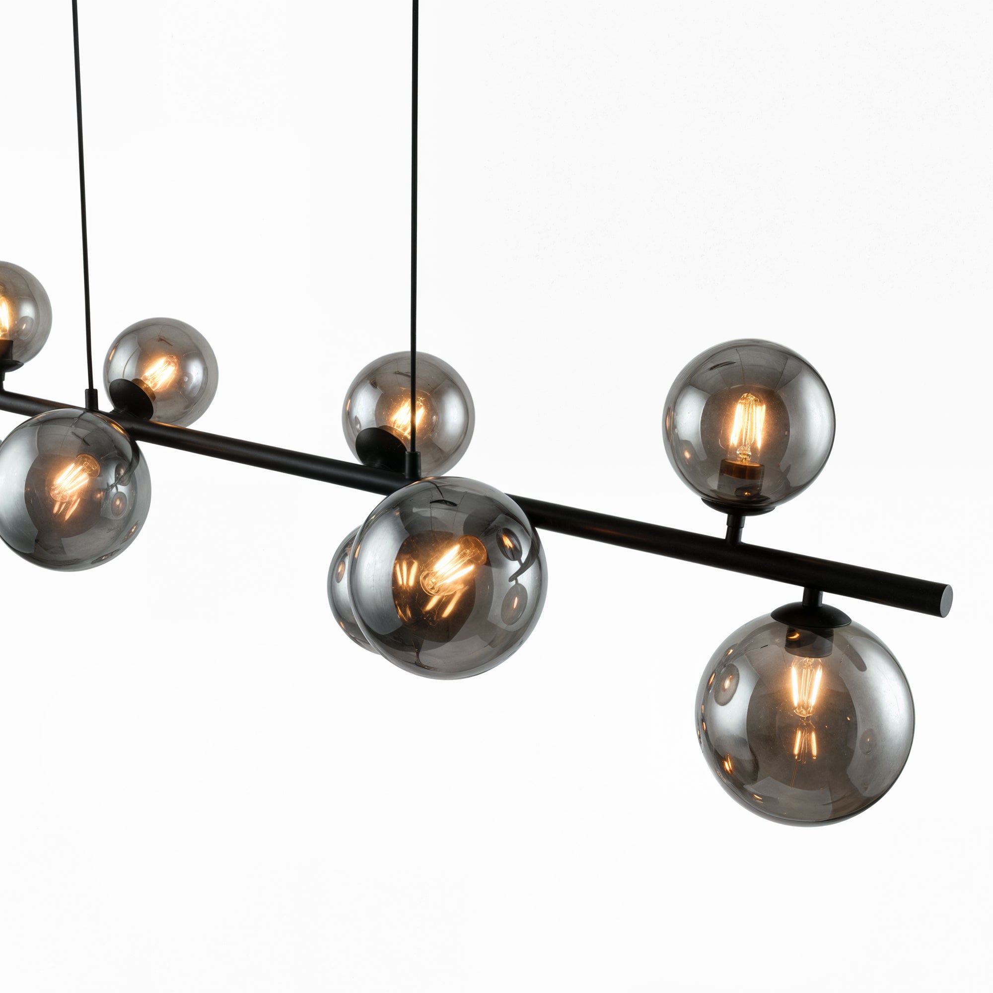 Hanglamp Novi - 9-lichts - Smoke - Glas