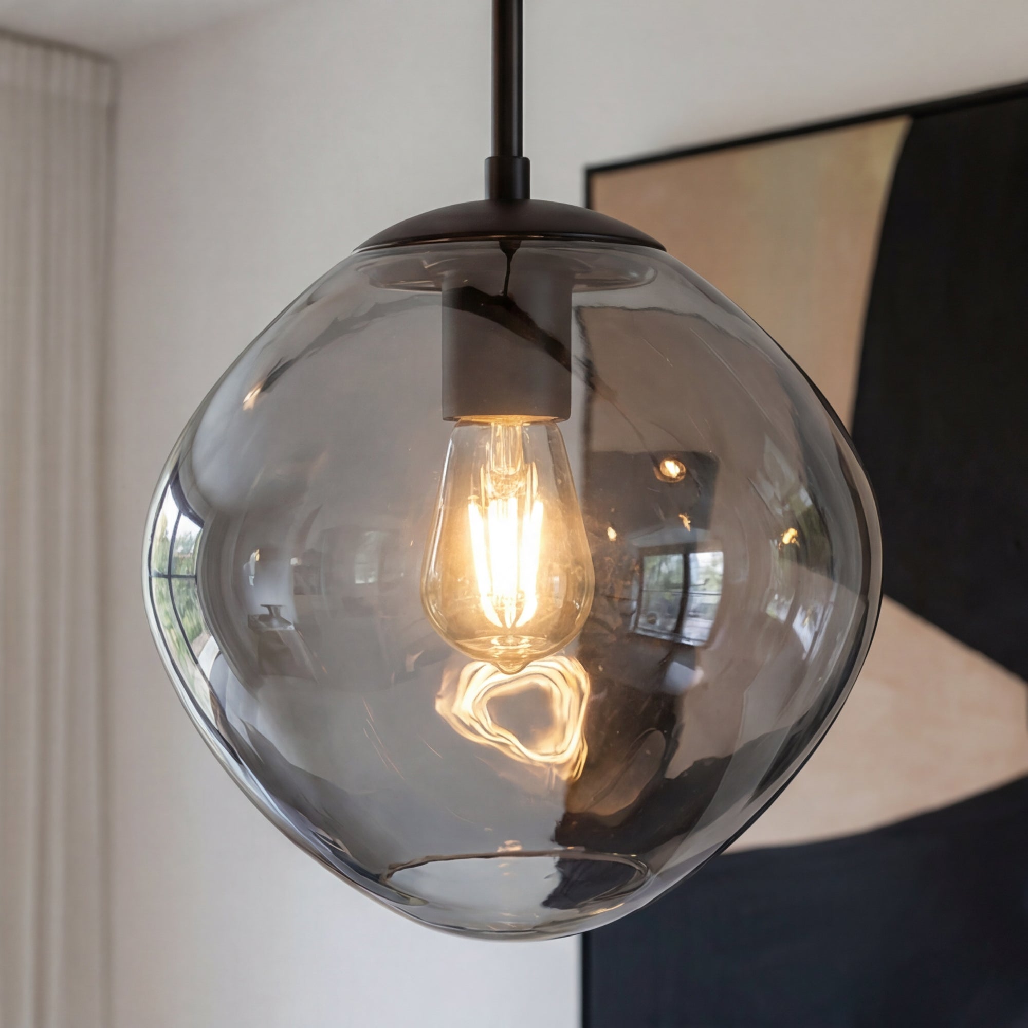 Hanglamp Diora - 5-lichts - Smoke - Glas