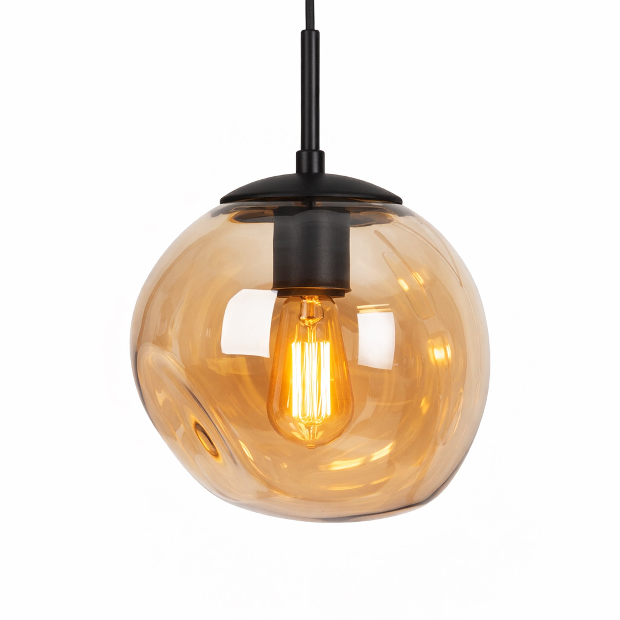 Hanglamp Diora - 5-lichts - Amberkleurig - Glas