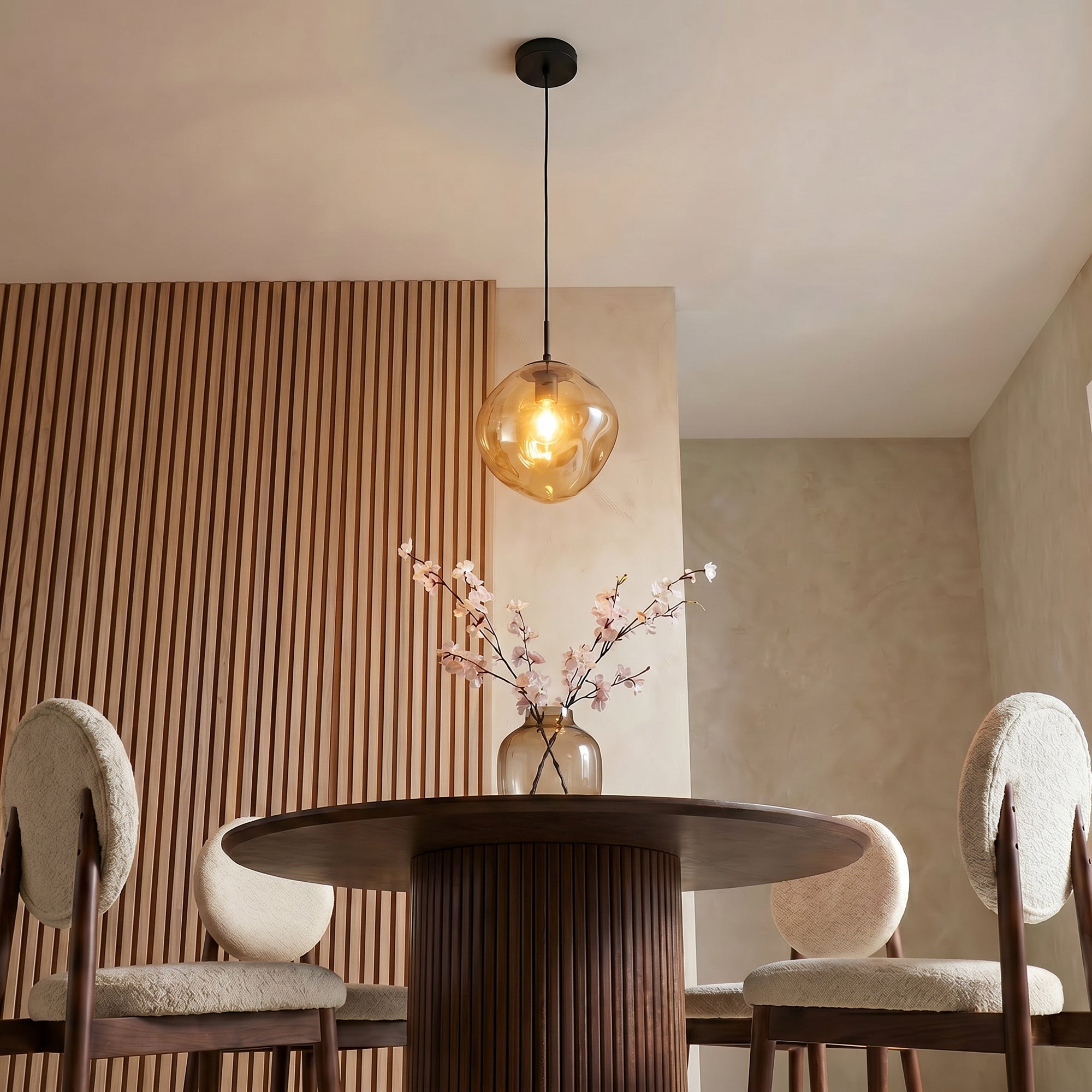 Hanglamp Nove - 1-lichts - Amberkleurig - Glas