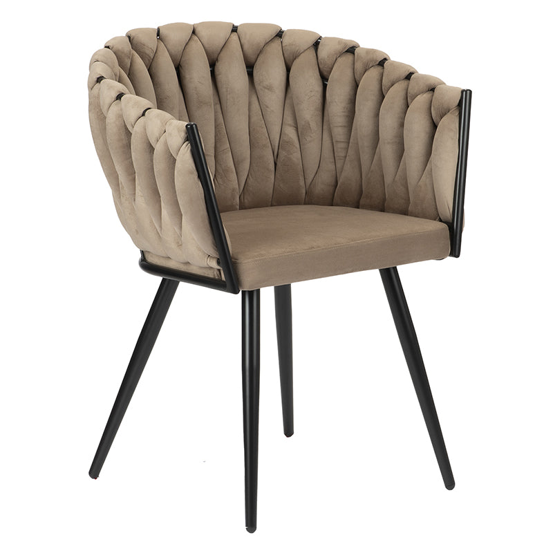 Eetkamerstoel Kristy - Taupe - Velvet