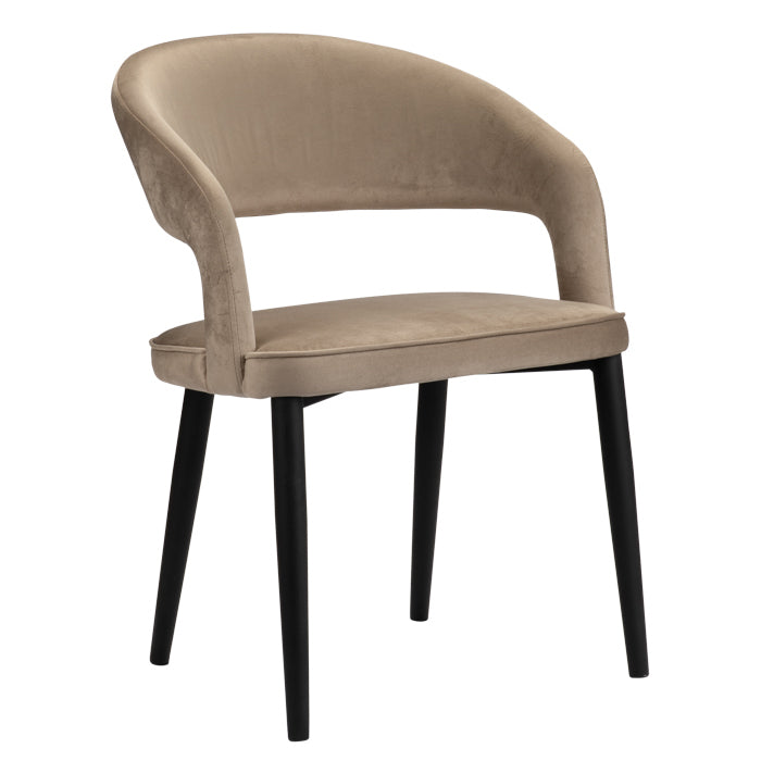 Eetkamerstoel Zara - Taupe - Velvet