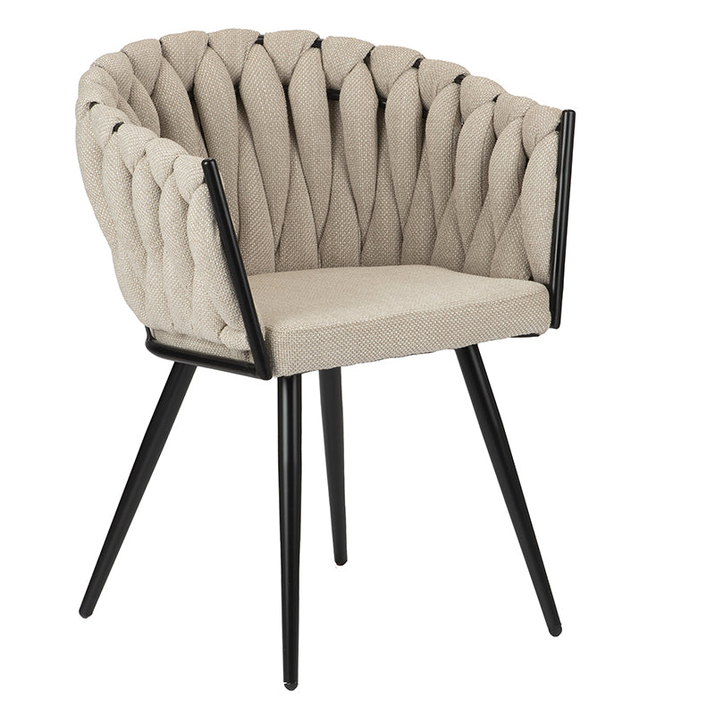 Eetkamerstoel Kristy - Beige - Linnen