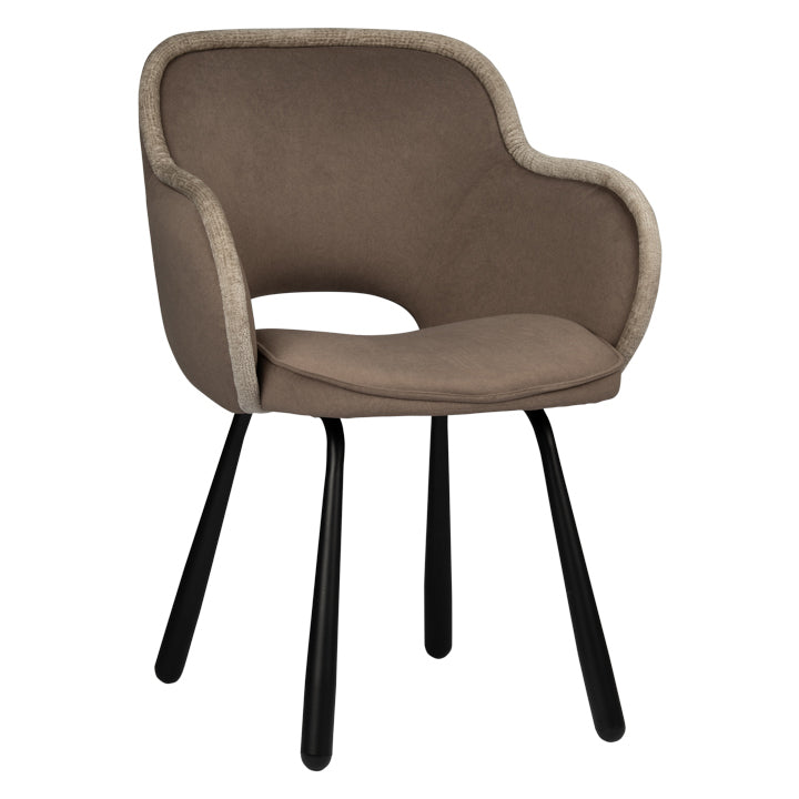 Eetkamerstoel Sorano - Bruin - Suede