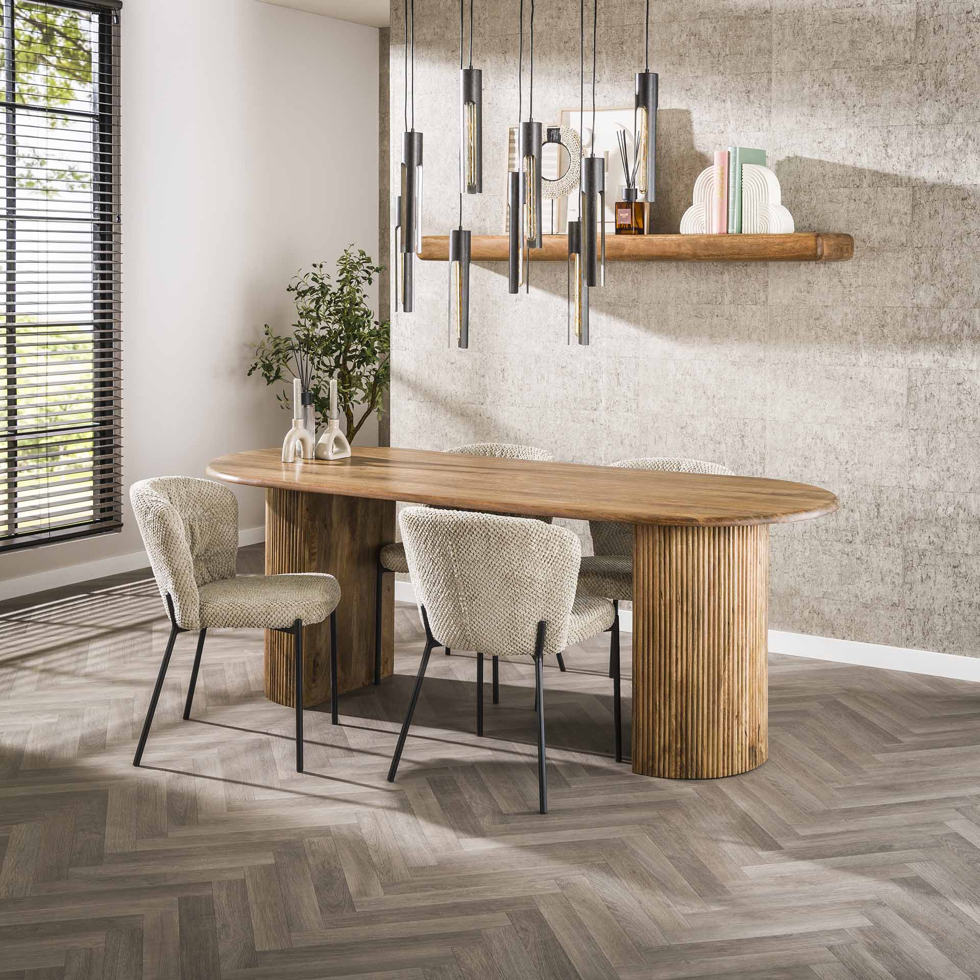 Eettafel Horizon - Naturel - Mangohout - 215 cm