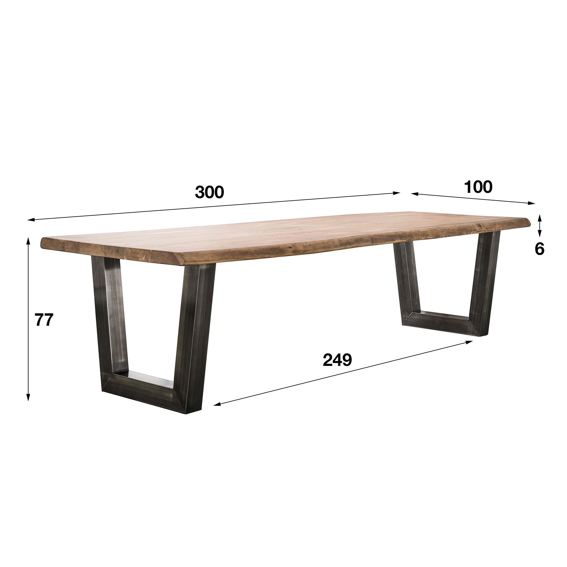 Eettafel Elio - Rechthoekig - Acaciahout - 300 cm