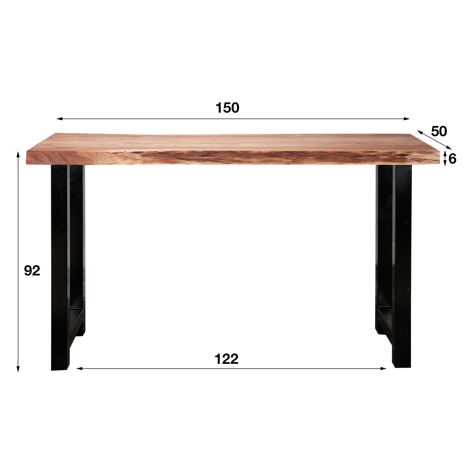 Bartafel Hub - Bruin - Acaciahout - 150 cm