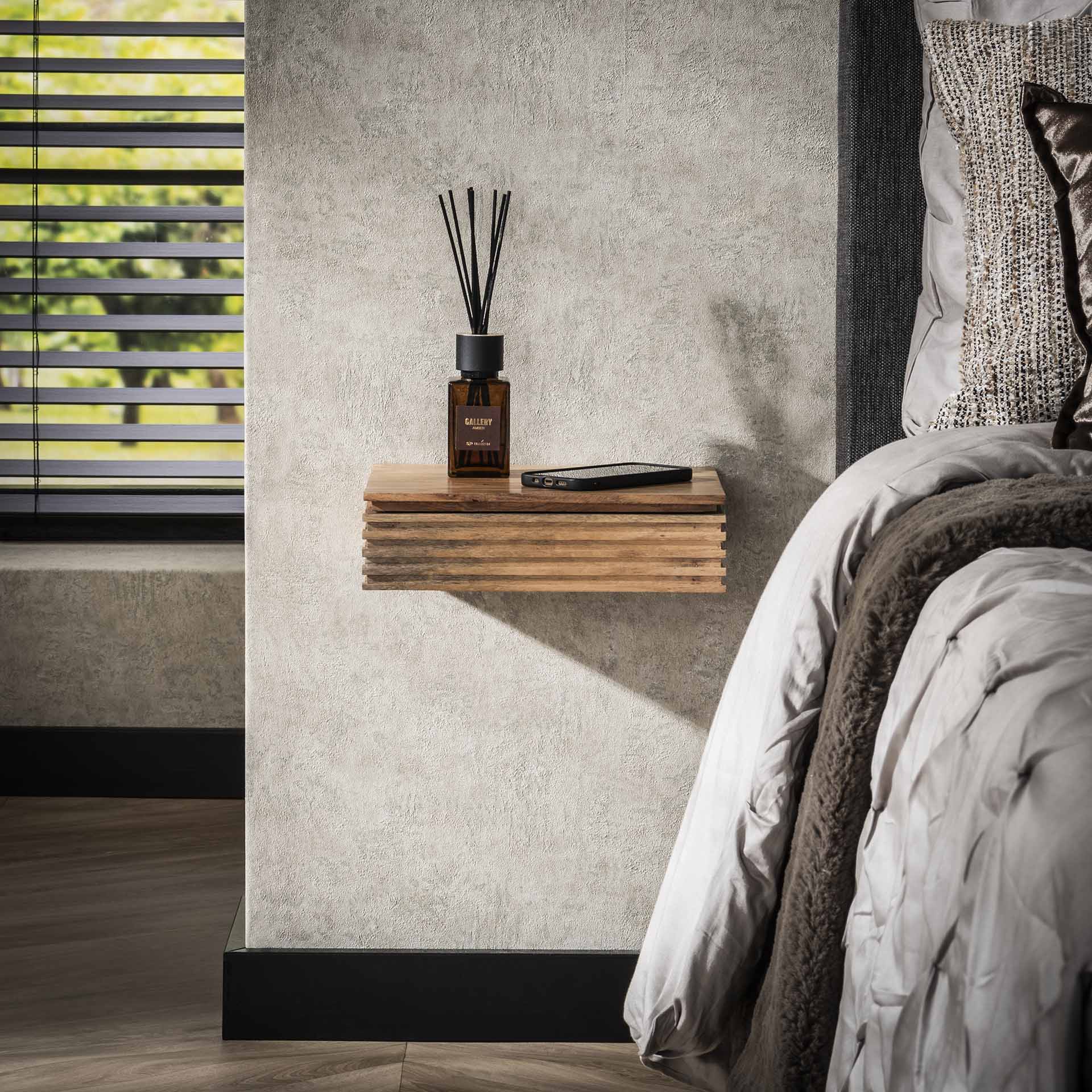 Smal Nachtkastje Anastasia - Acaciahout - Zwevend - Set van 2