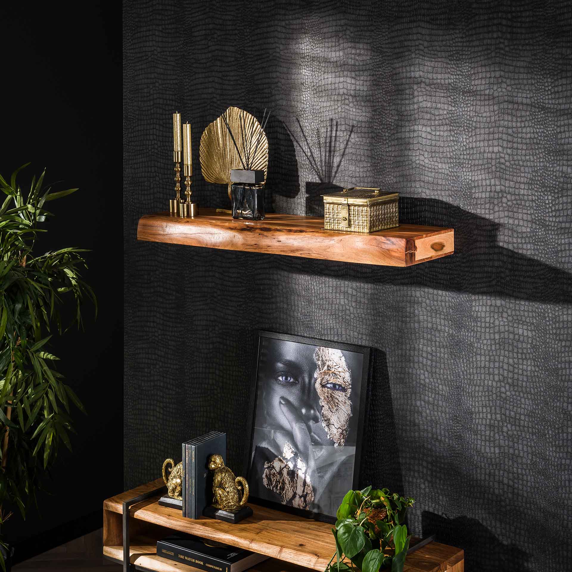 Wandplank Timber - Bruin - Acaciahout - 100 cm