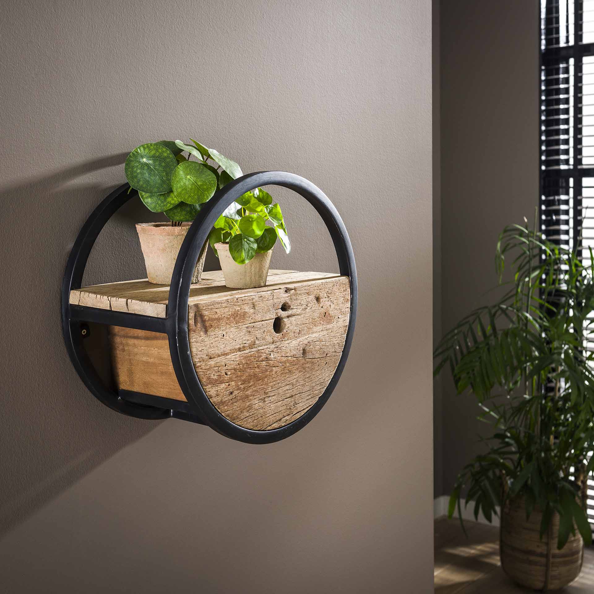 Wandschap Horizon - Bruin - Hardhout - 40 cm