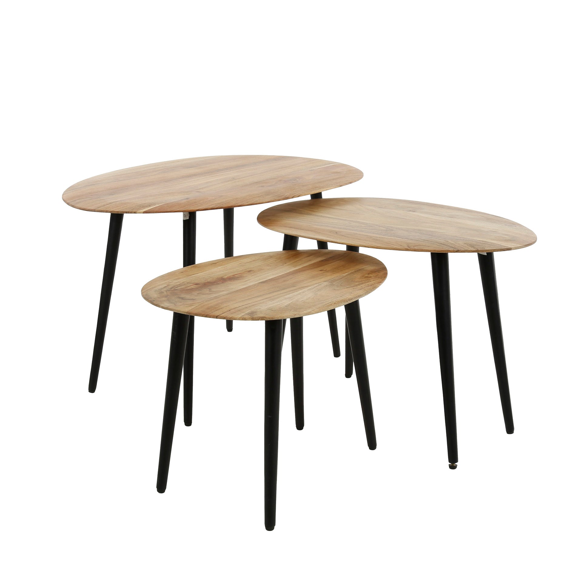 Salontafel Lucent - Lichtbruin - Acaciahout - Set van 3