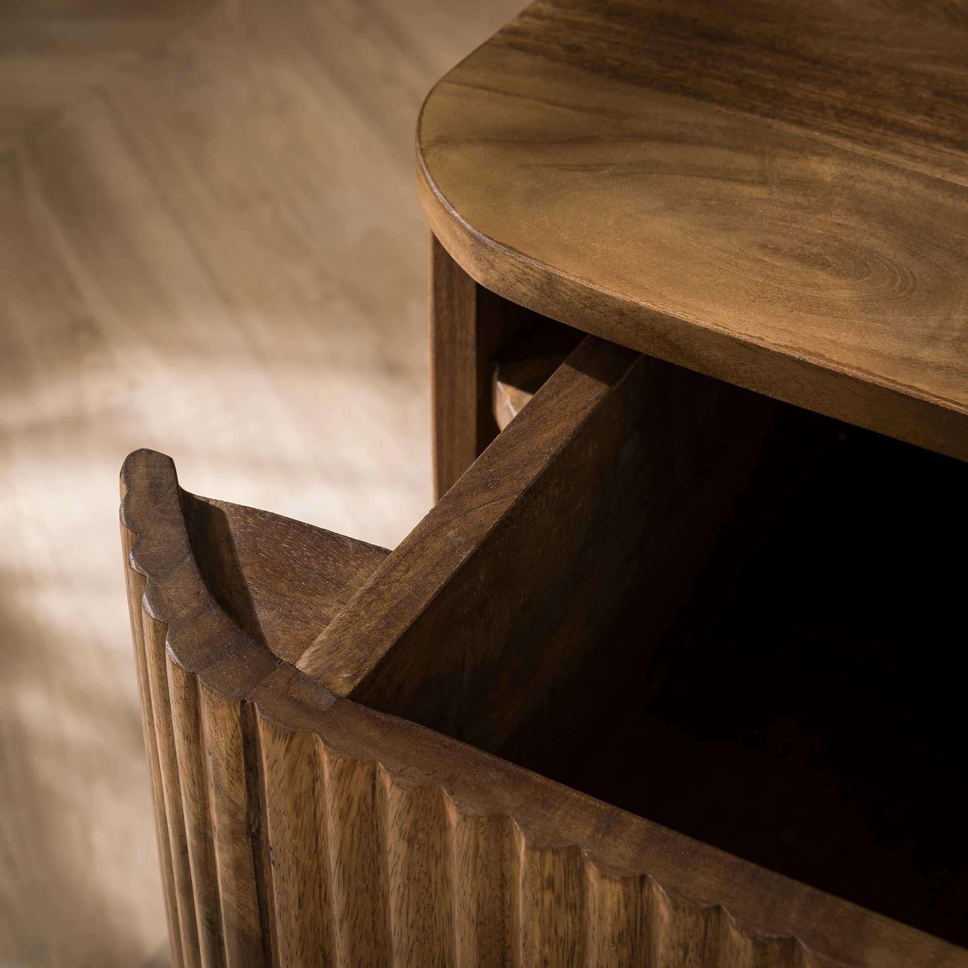 Nachtkastje Serene - Lichtbruin - Mangohout - Zwevend