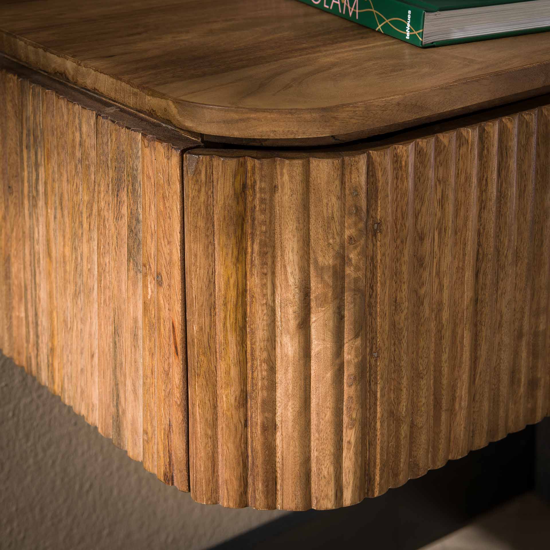 Nachtkastje Serene - Lichtbruin - Mangohout - Zwevend