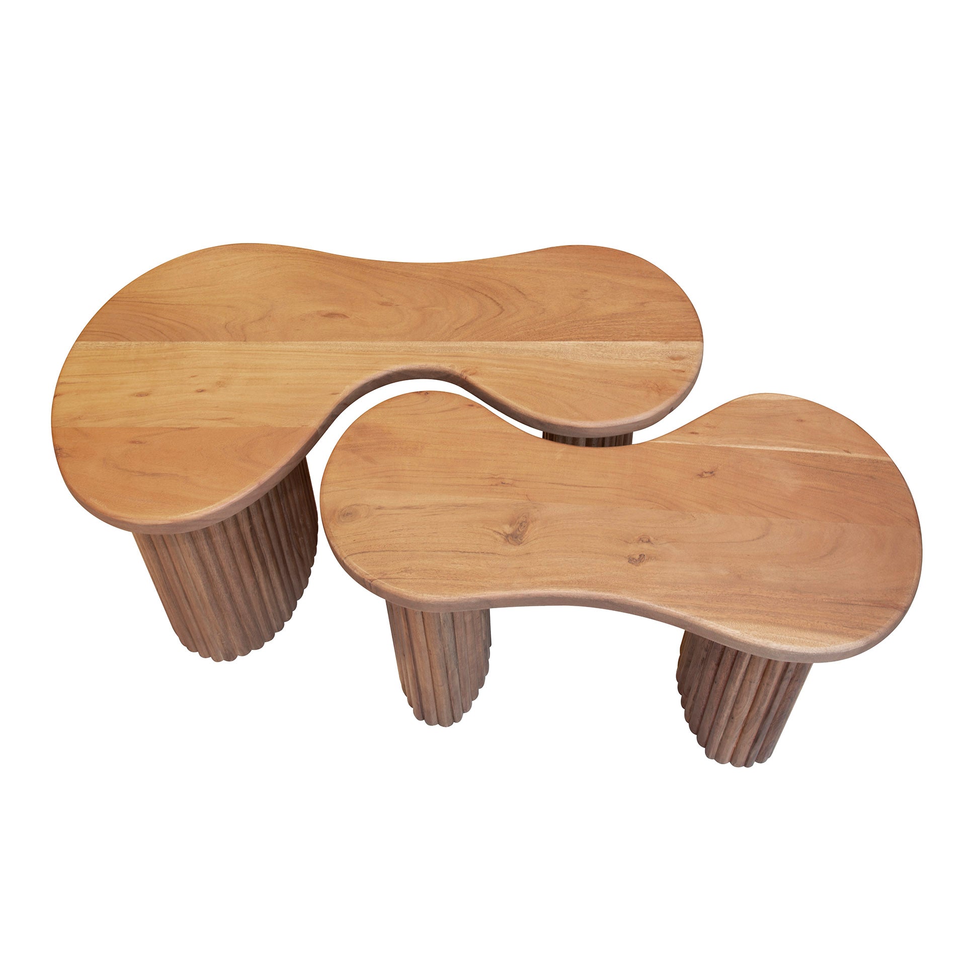 Salontafel Fuse - Bruin - Acaciahout - Organisch - Set van 2