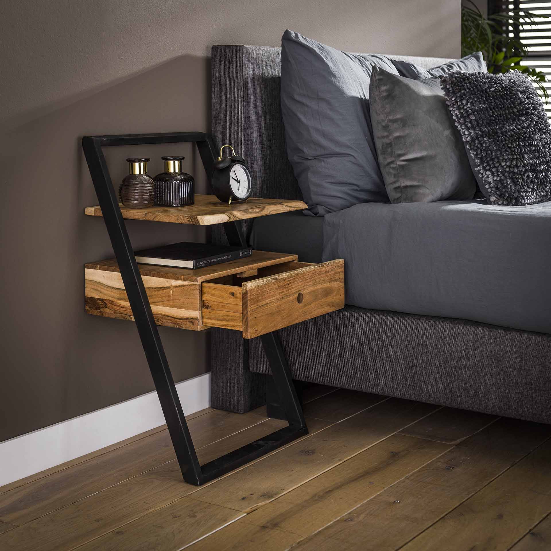 Nachtkastje Breeze - Lichtbruin - Acaciahout