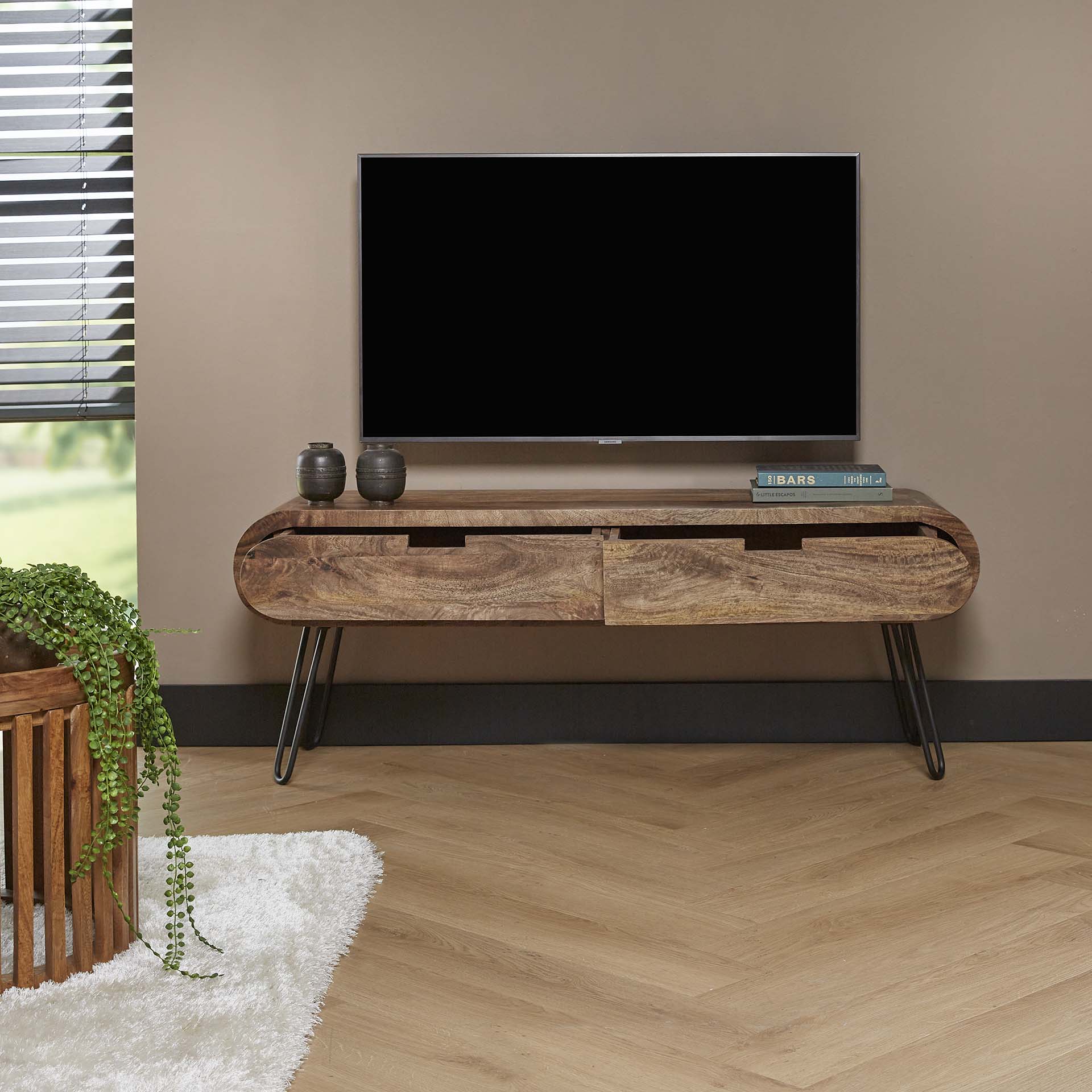 TV-meubel Essence - Lichtbruin - Mangohout