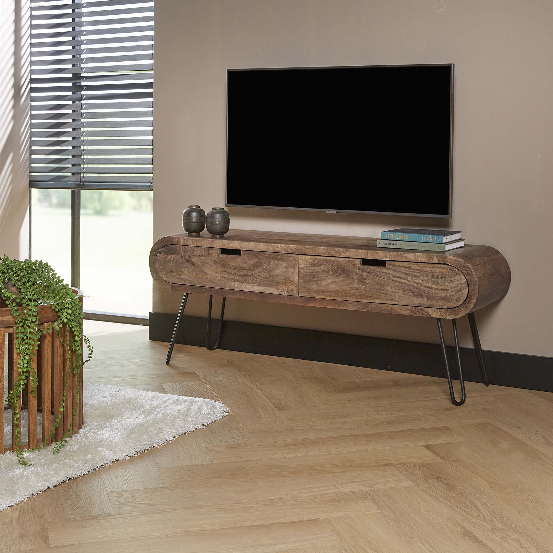 TV-meubel Essence - Lichtbruin - Mangohout