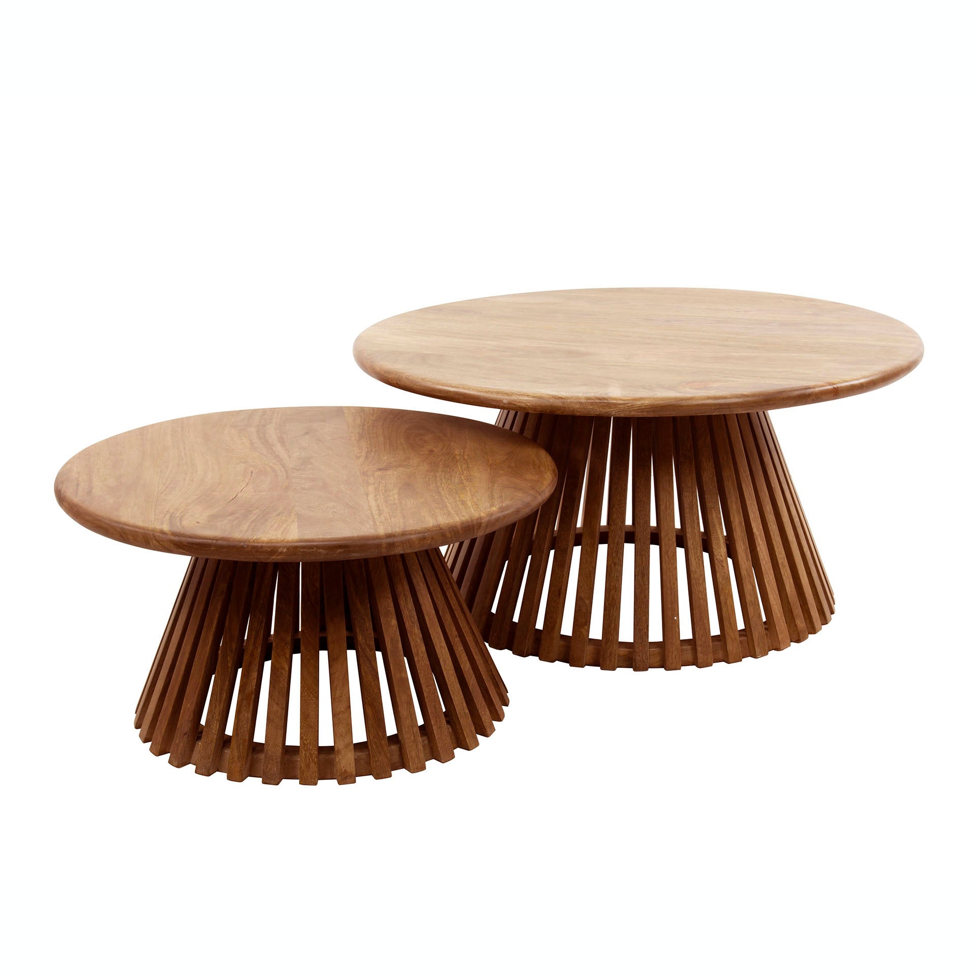 Salontafel Nebula - Rond - Mangohout - Set van 2