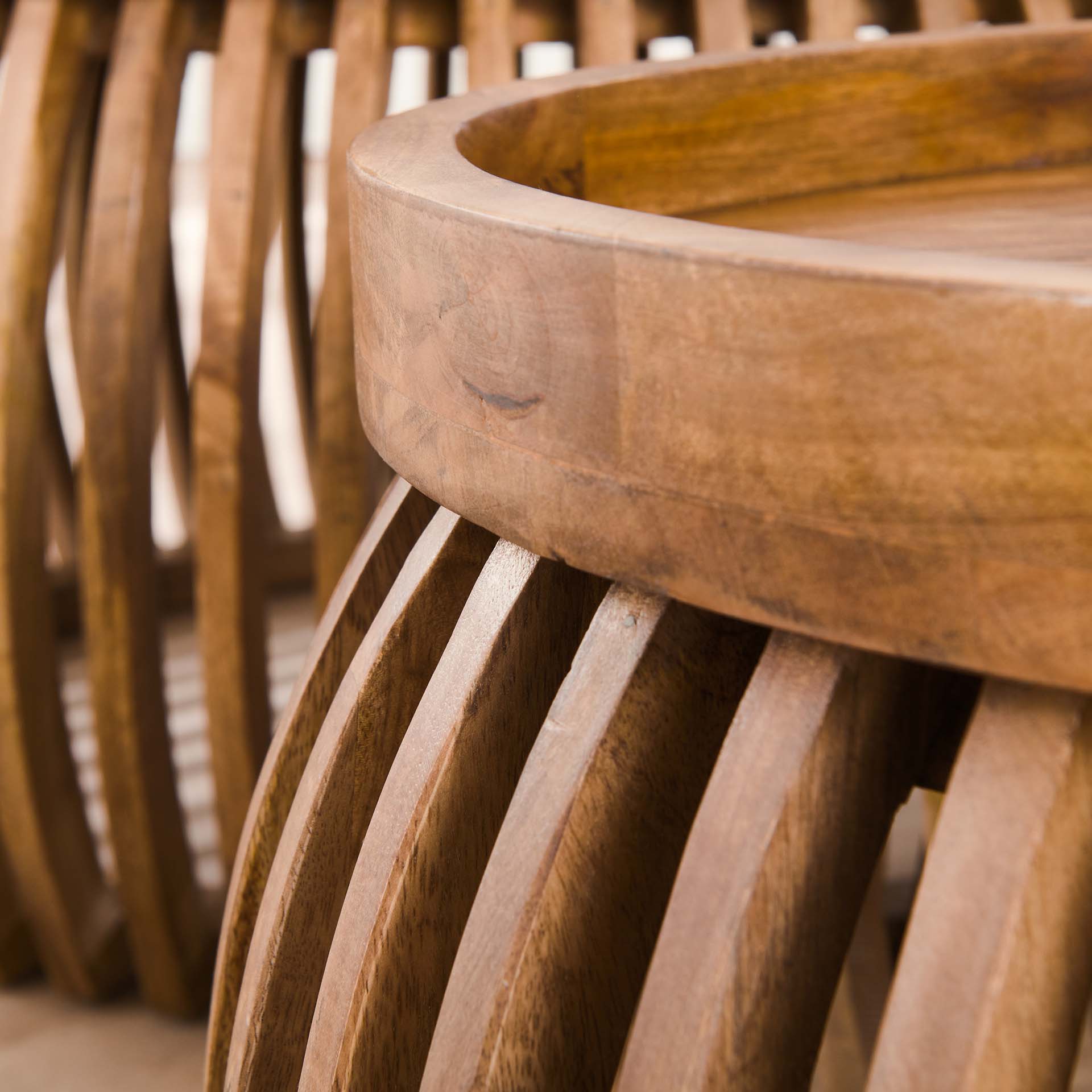 Salontafel Arcadia - Rond - Mangohout - Set van 2