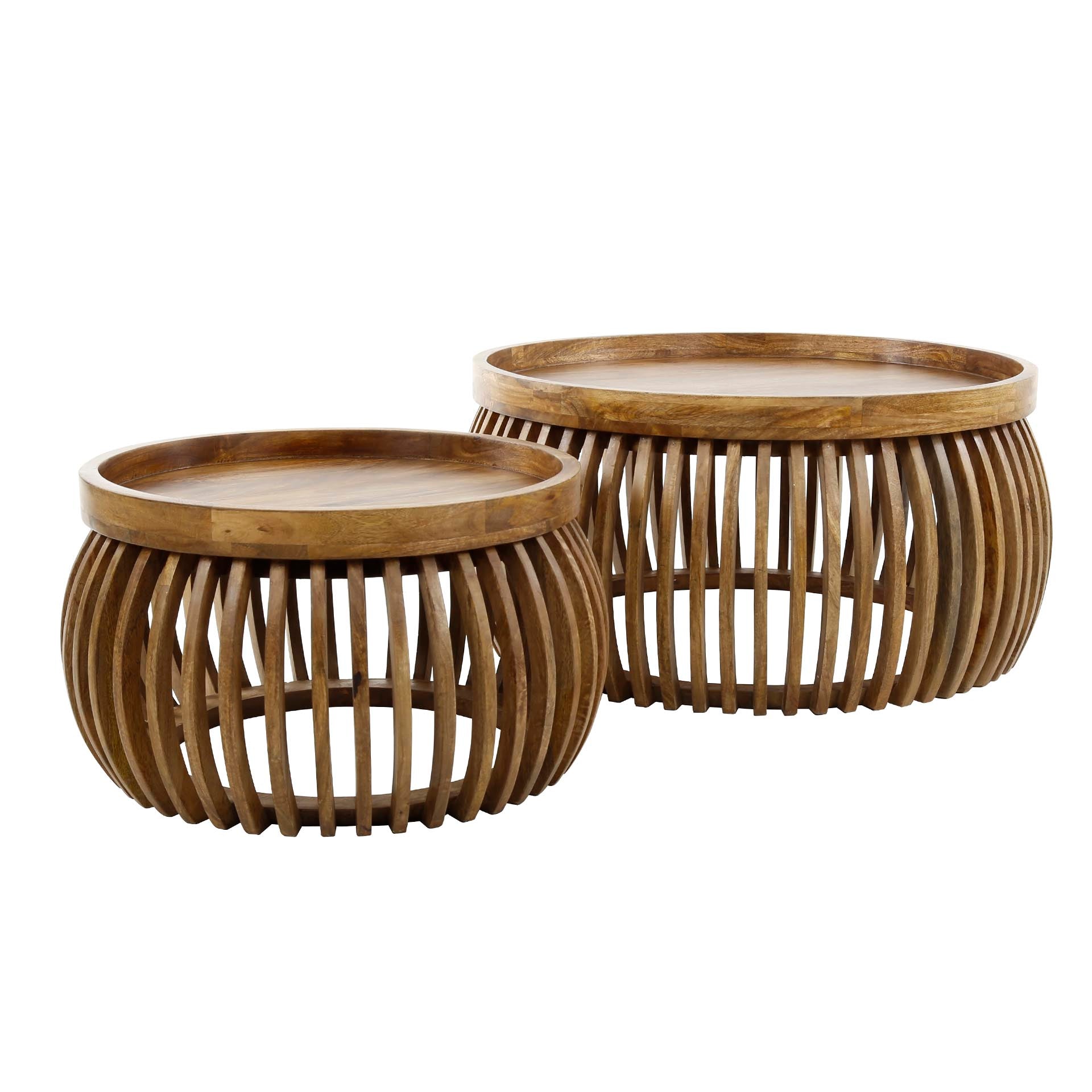 Salontafel Arcadia - Rond - Mangohout - Set van 2