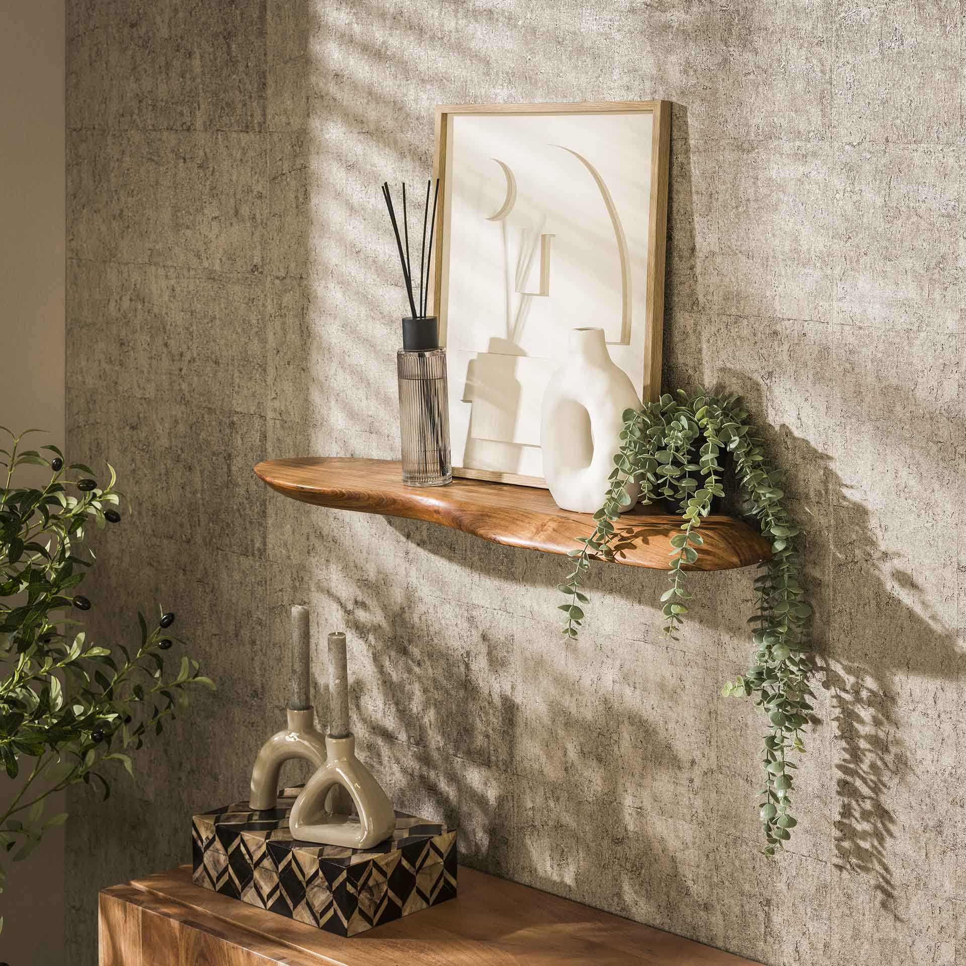 Wandplank Rose - Bruin - Acaciahout - 90 cm