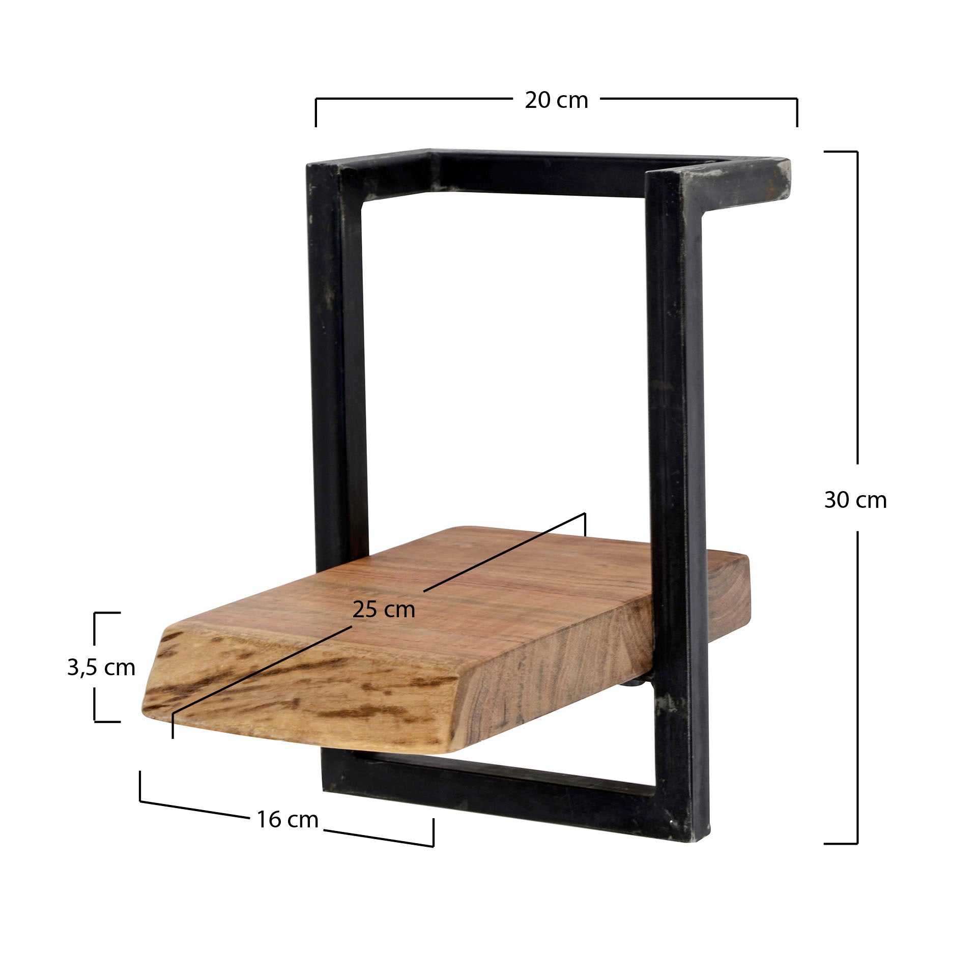 Wandplank Jacob - Bruin - Acaciahout - 20 cm