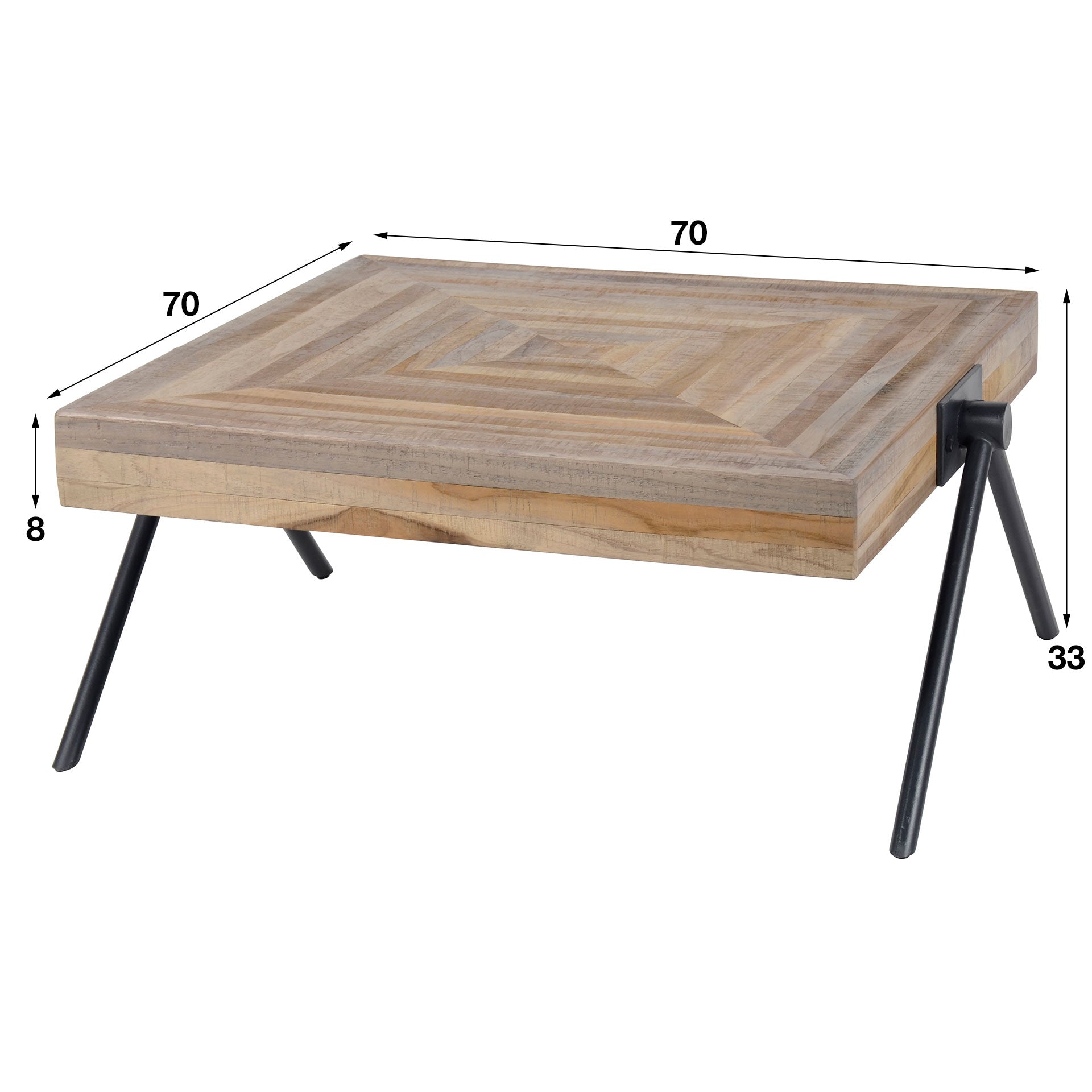 Salontafel Quincy - Lichtbruin - Teakhout - 70 cm