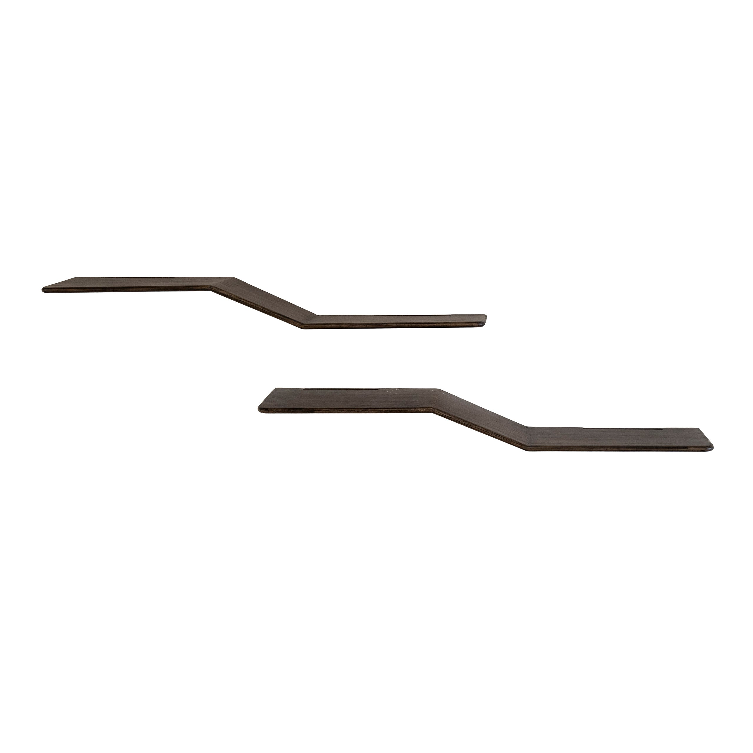 Wandplank Yuri - Donkerbruin - Teakhout - Set van 2