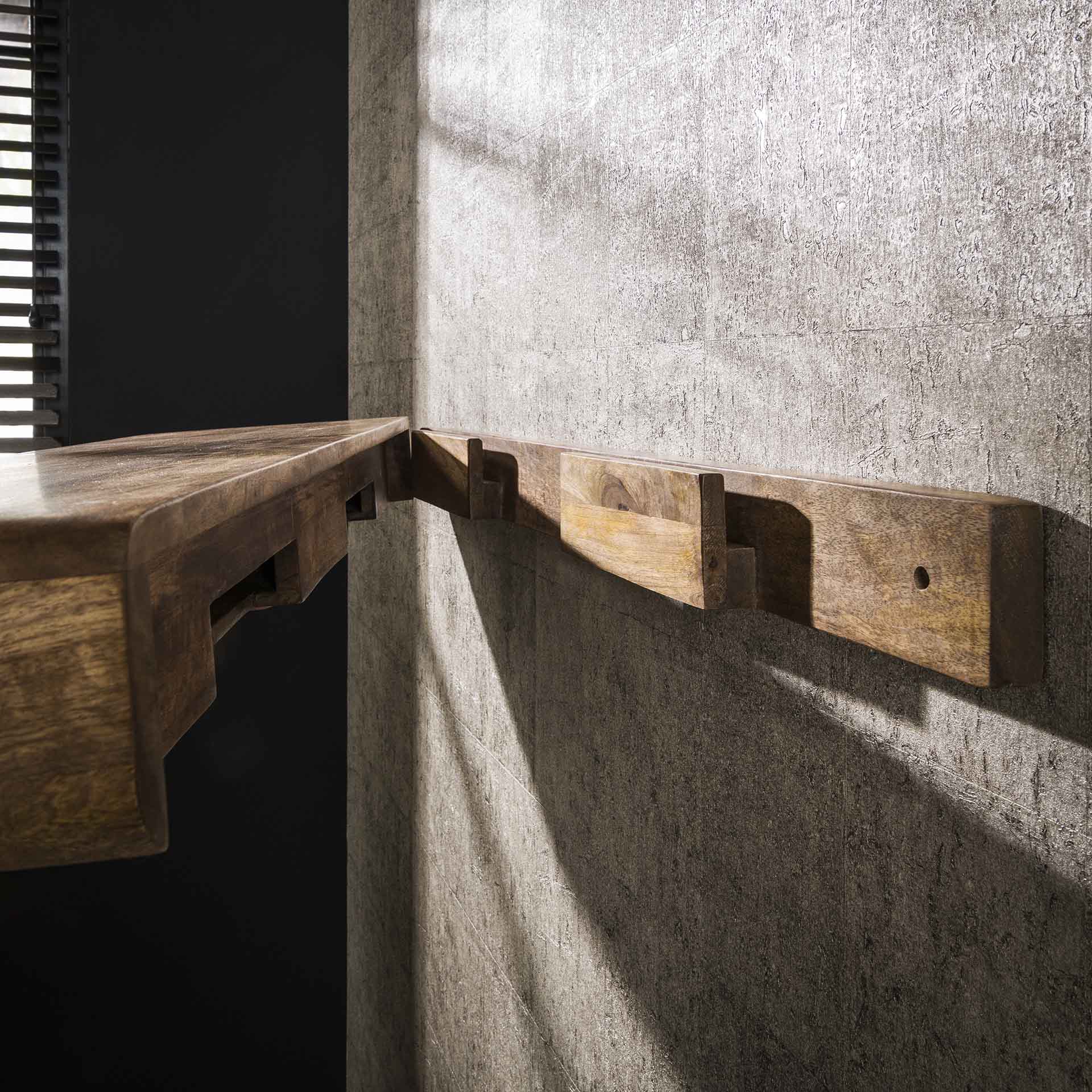 Wandplank Eclipse - Bruin - Mangohout - 118 cm