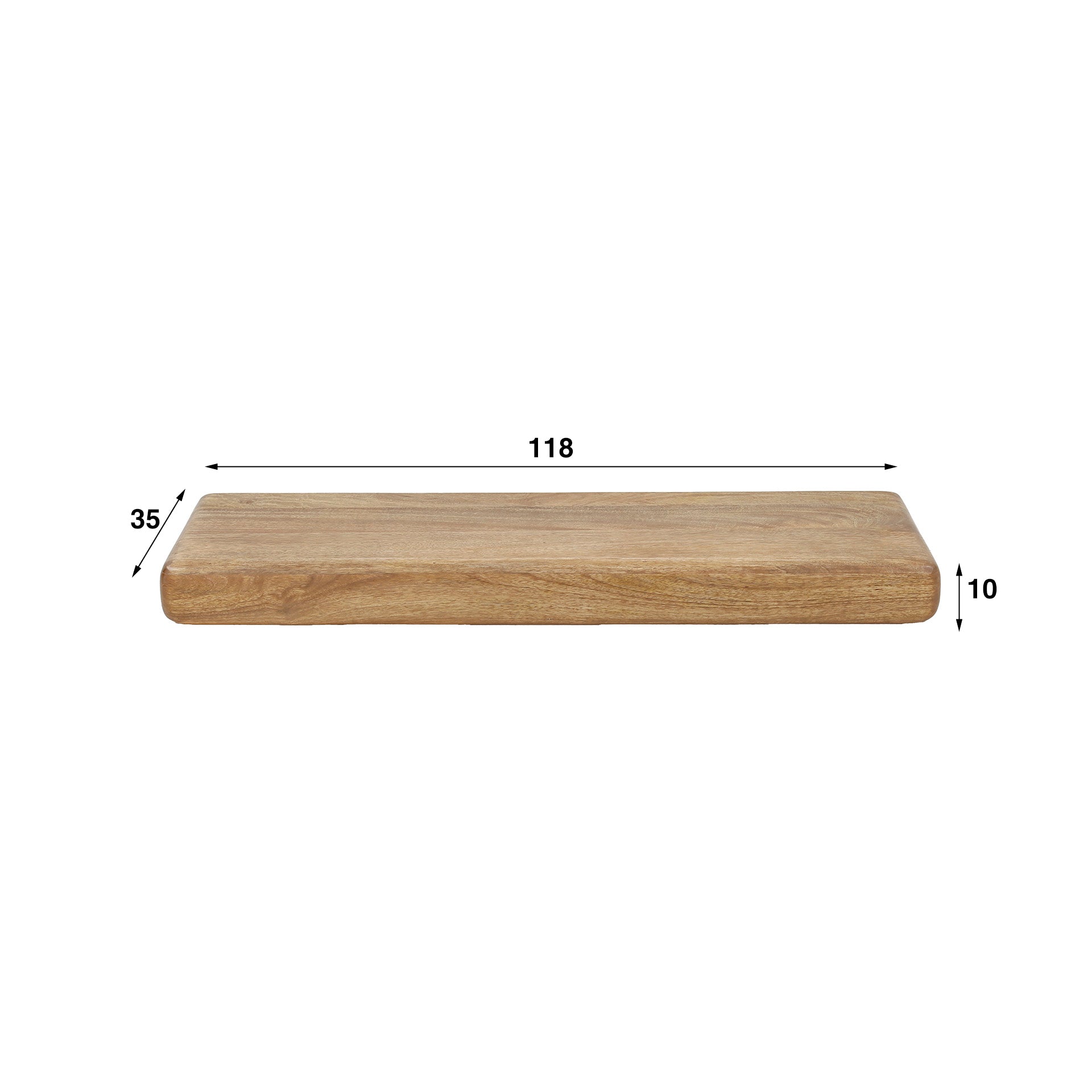 Wandplank Eclipse - Bruin - Mangohout - 118 cm