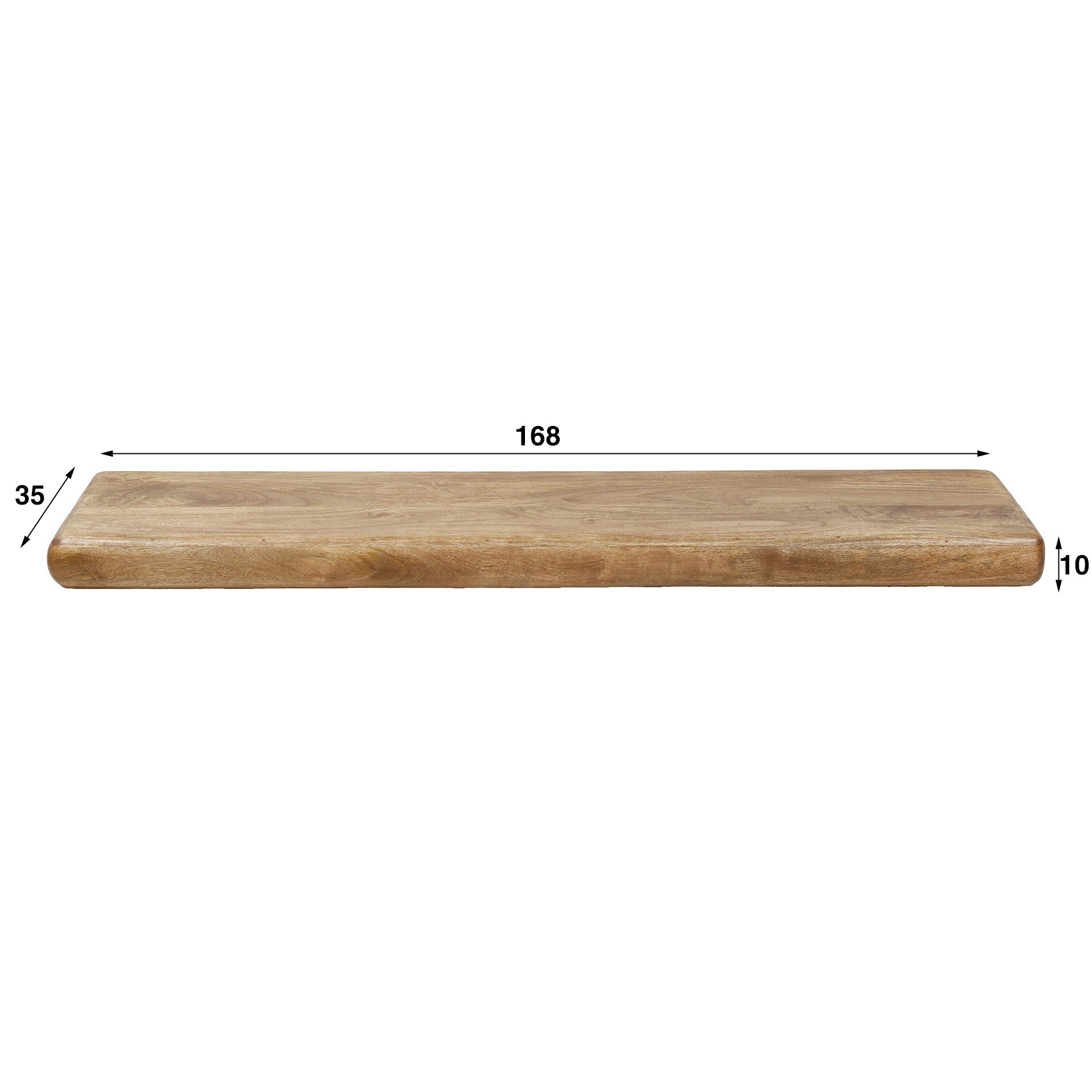Wandplank Eclipse - Bruin - Mangohout - 168 cm
