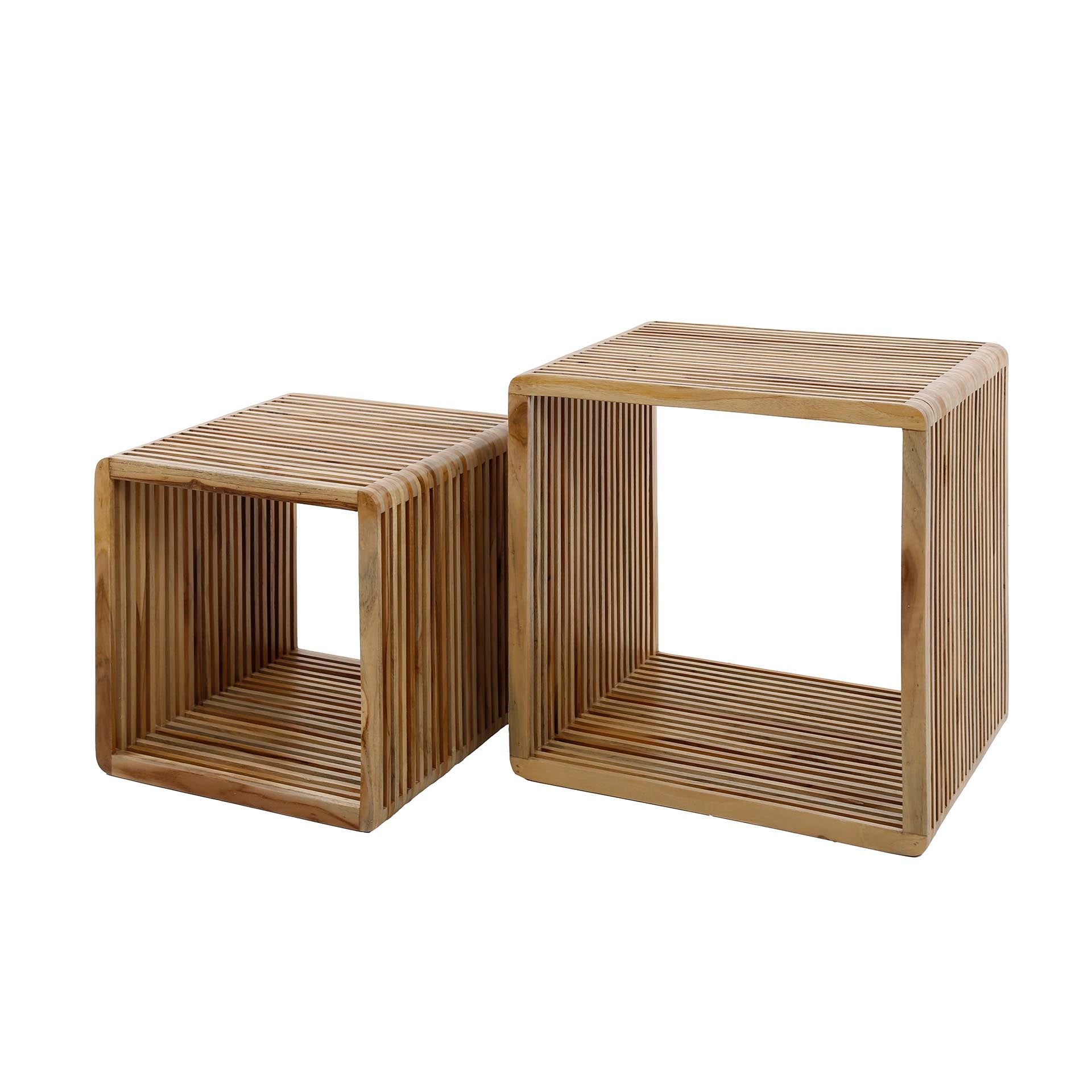 Salontafel Gina - Vierkant - Teakhout - Set van 2