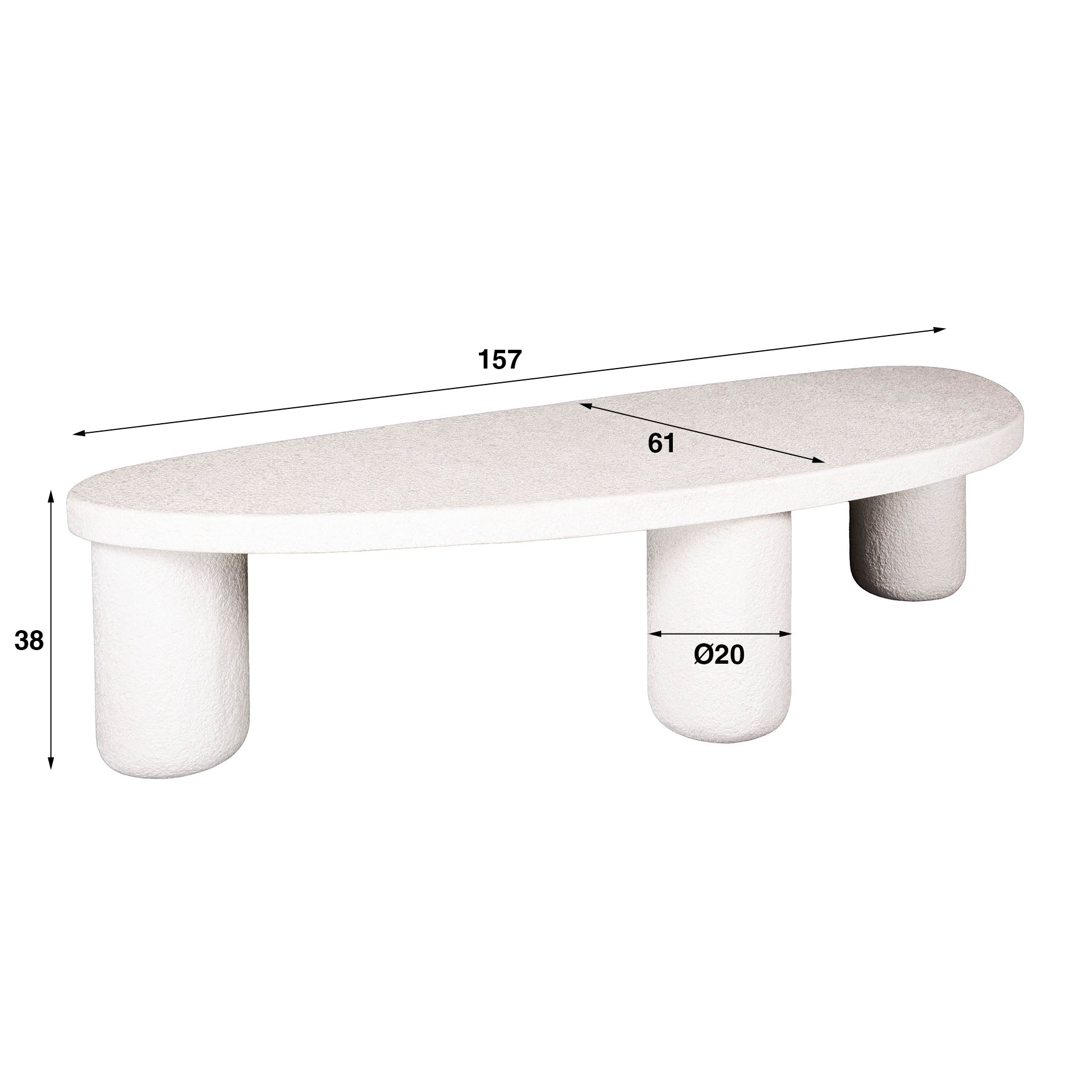Salontafel Natura - Wit - Organisch - Marmer Composiet