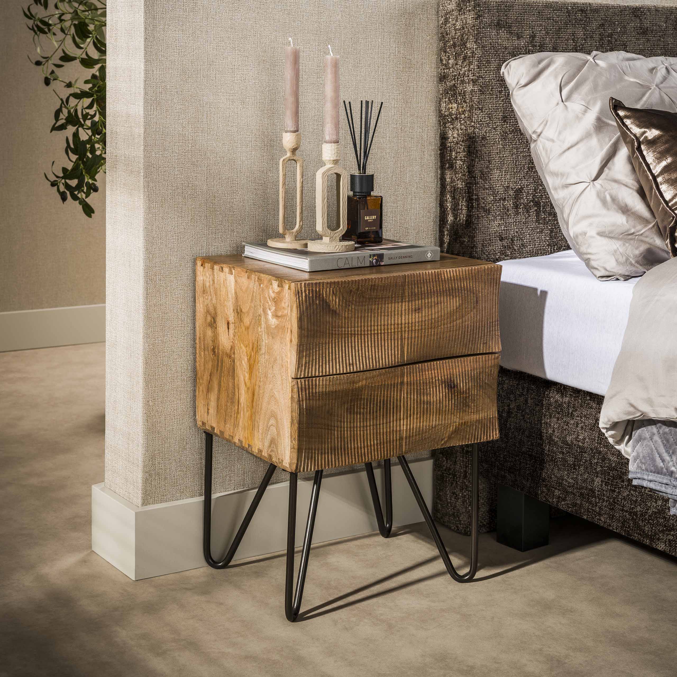 Nachtkastje Sorano - Mangohout - Staand