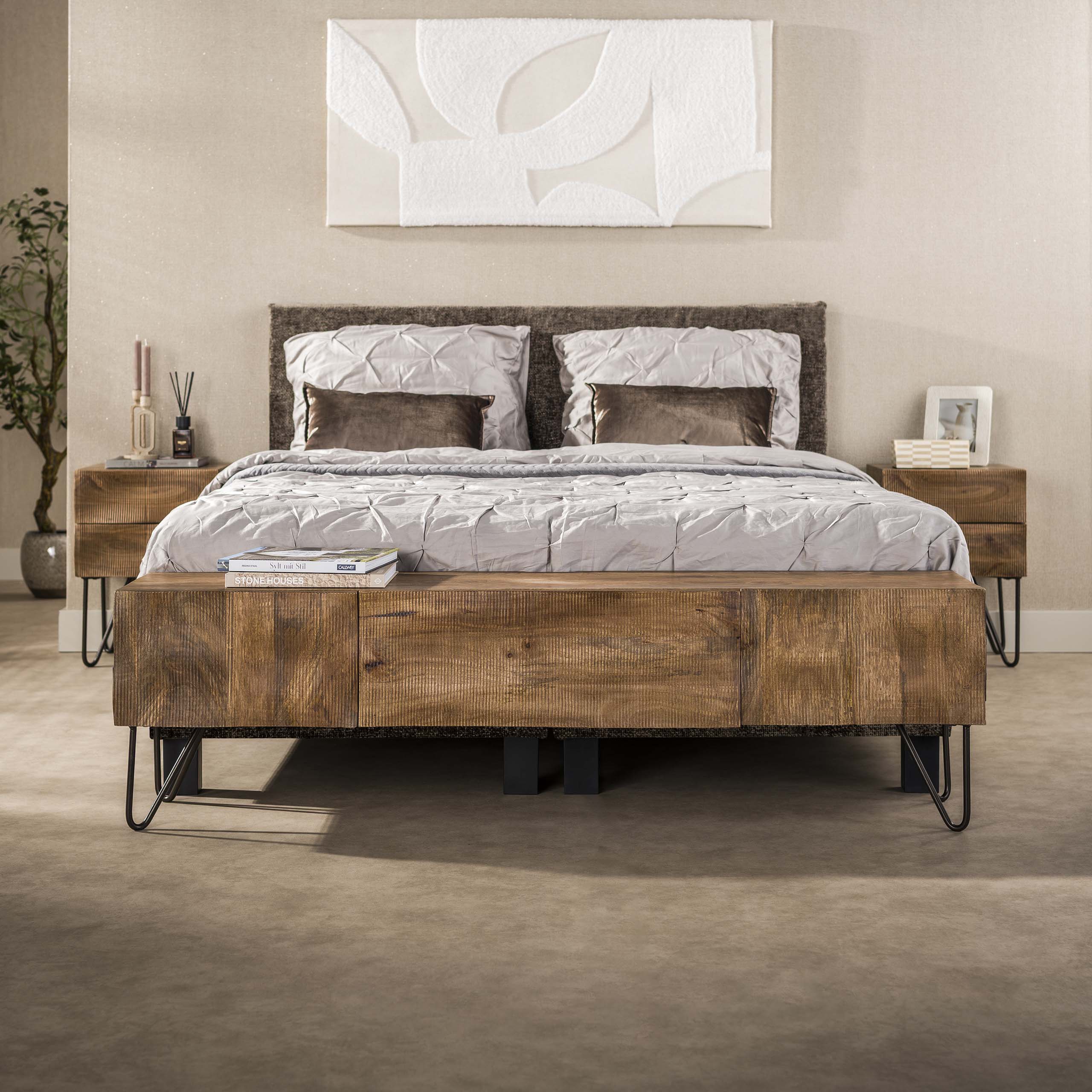 TV-meubel Vena - Bruin - Mangohout - 160 cm