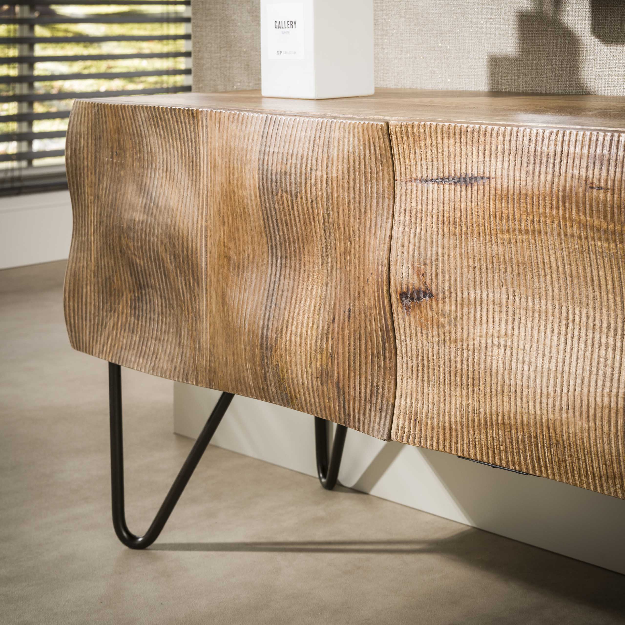 TV-meubel Vena - Bruin - Mangohout - 160 cm