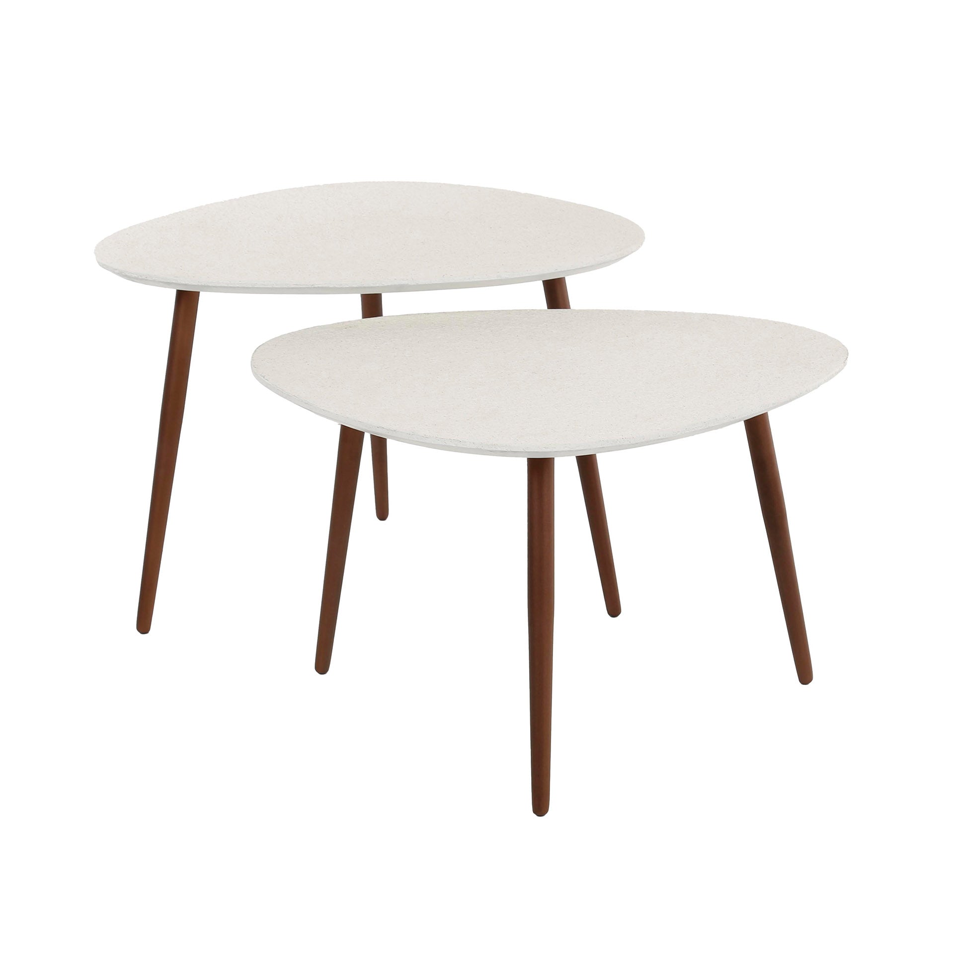 Salontafel Exquisite - Wit - Organisch - Marmer Composiet - Set van 2