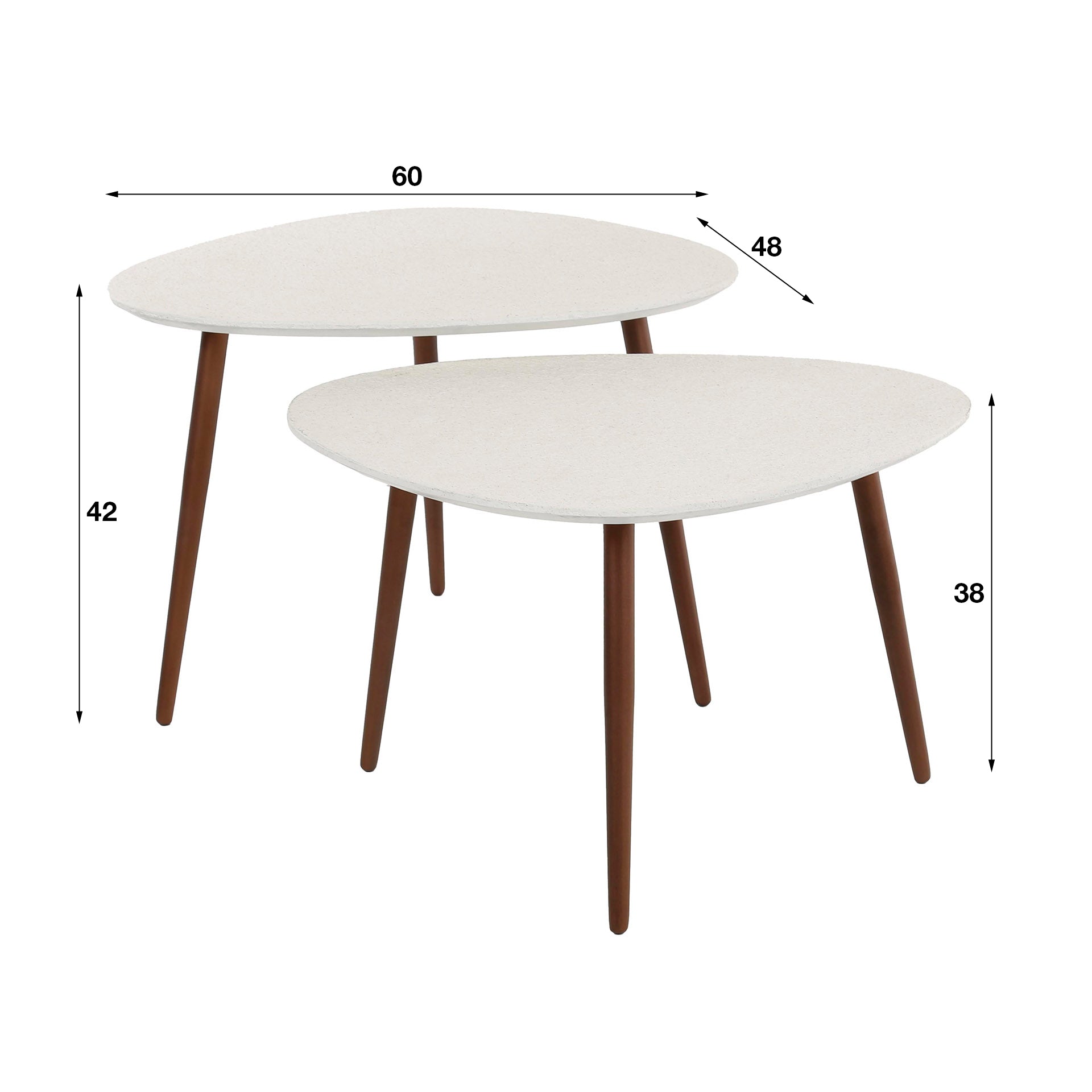 Salontafel Exquisite - Wit - Organisch - Marmer Composiet - Set van 2
