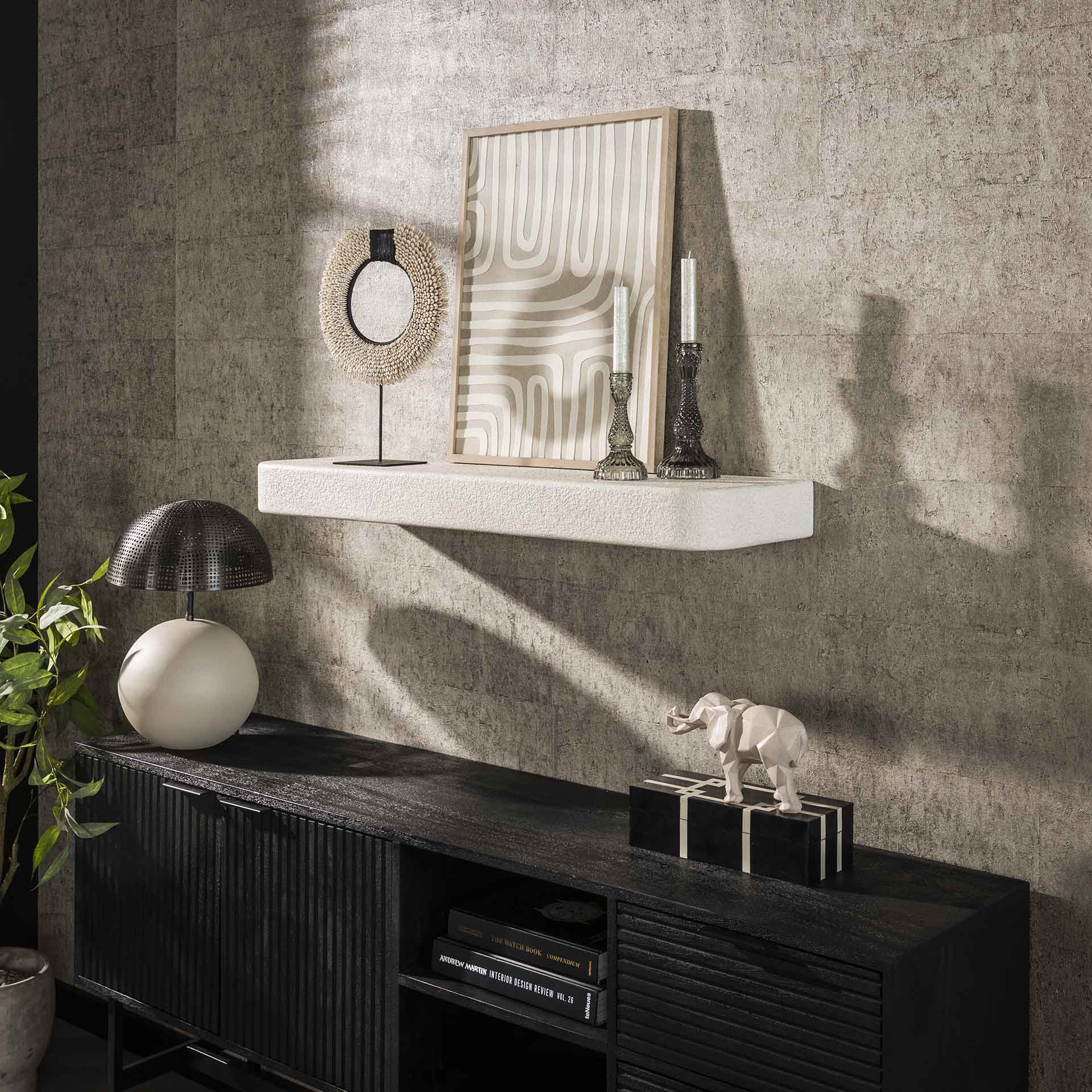 Wandplank Liv - Wit - Marmer Composiet - 100 cm