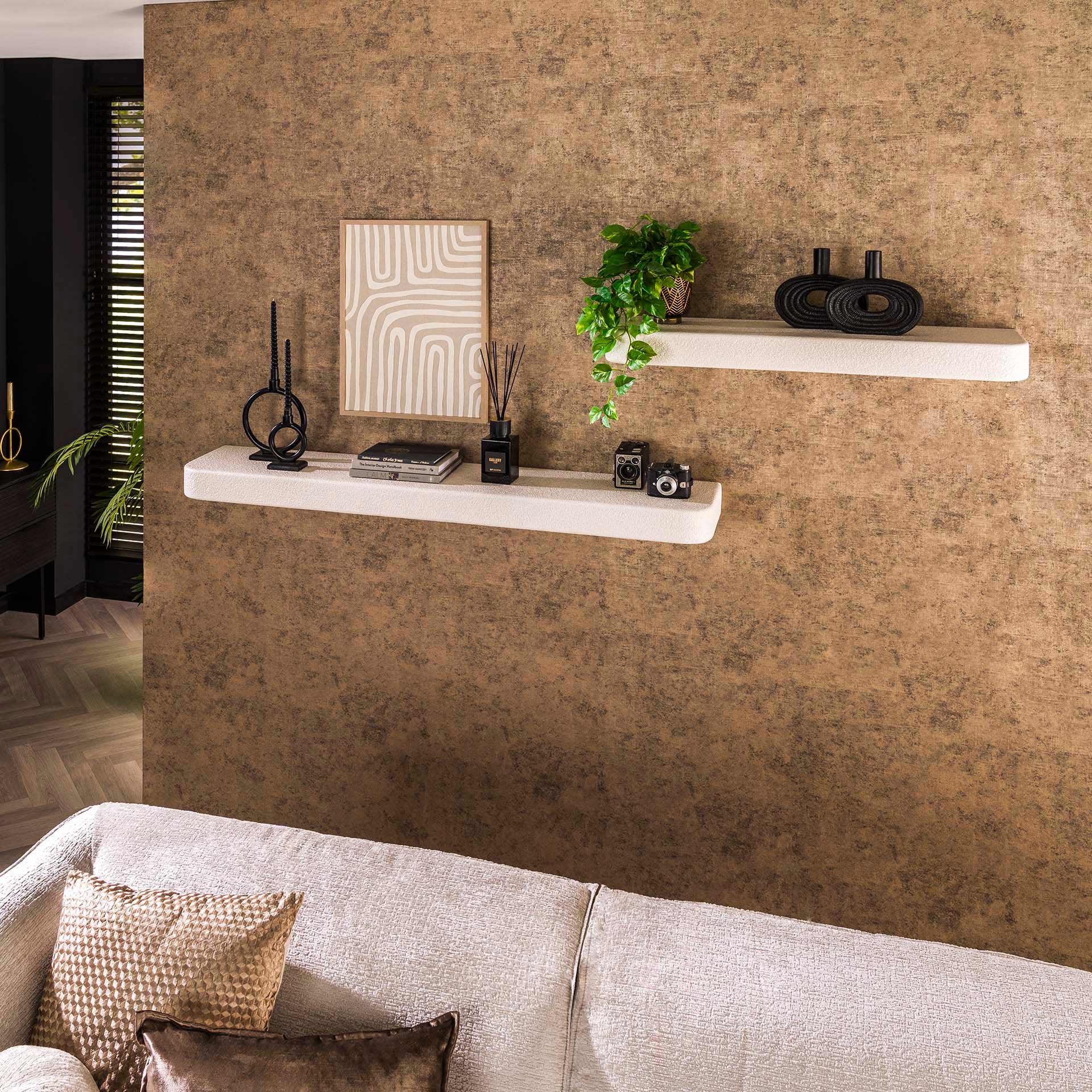 Wandplank Liv - Wit - Marmer Composiet - 100 cm