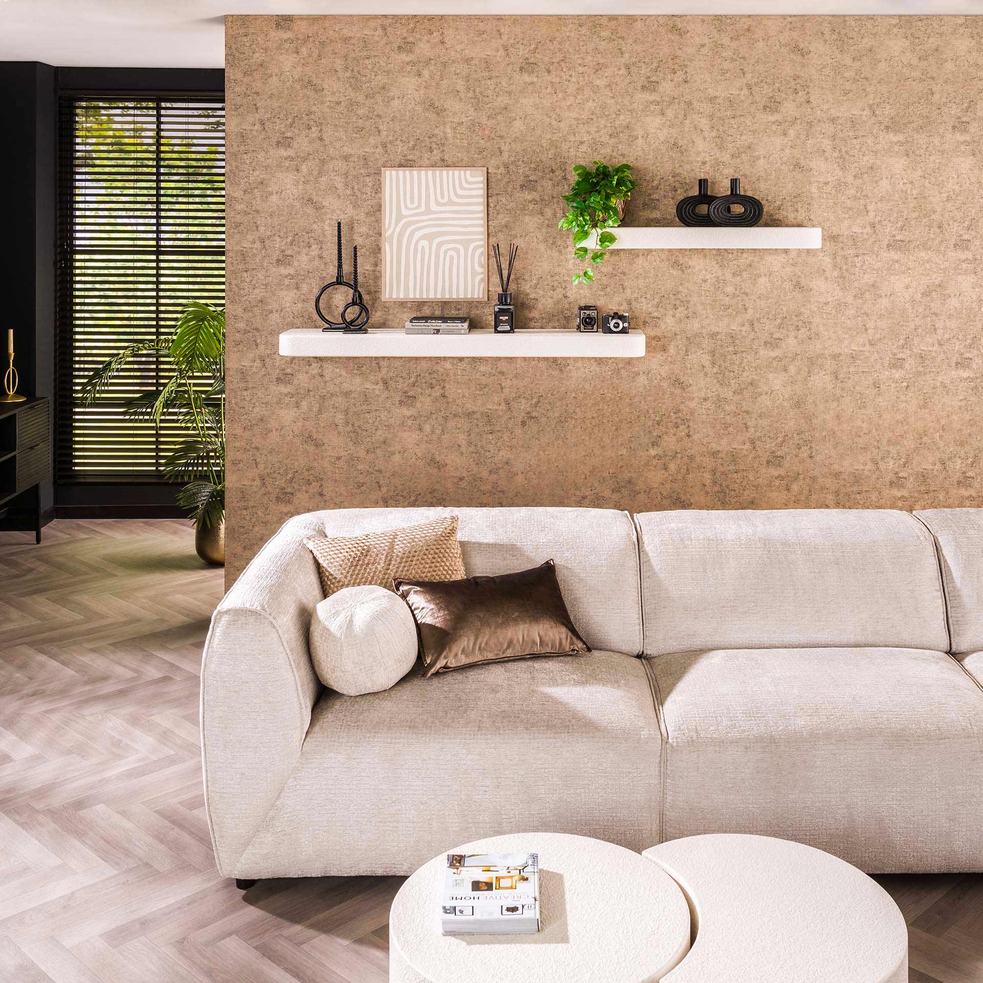 Wandplank Liv - Wit - Marmer Composiet - 150 cm