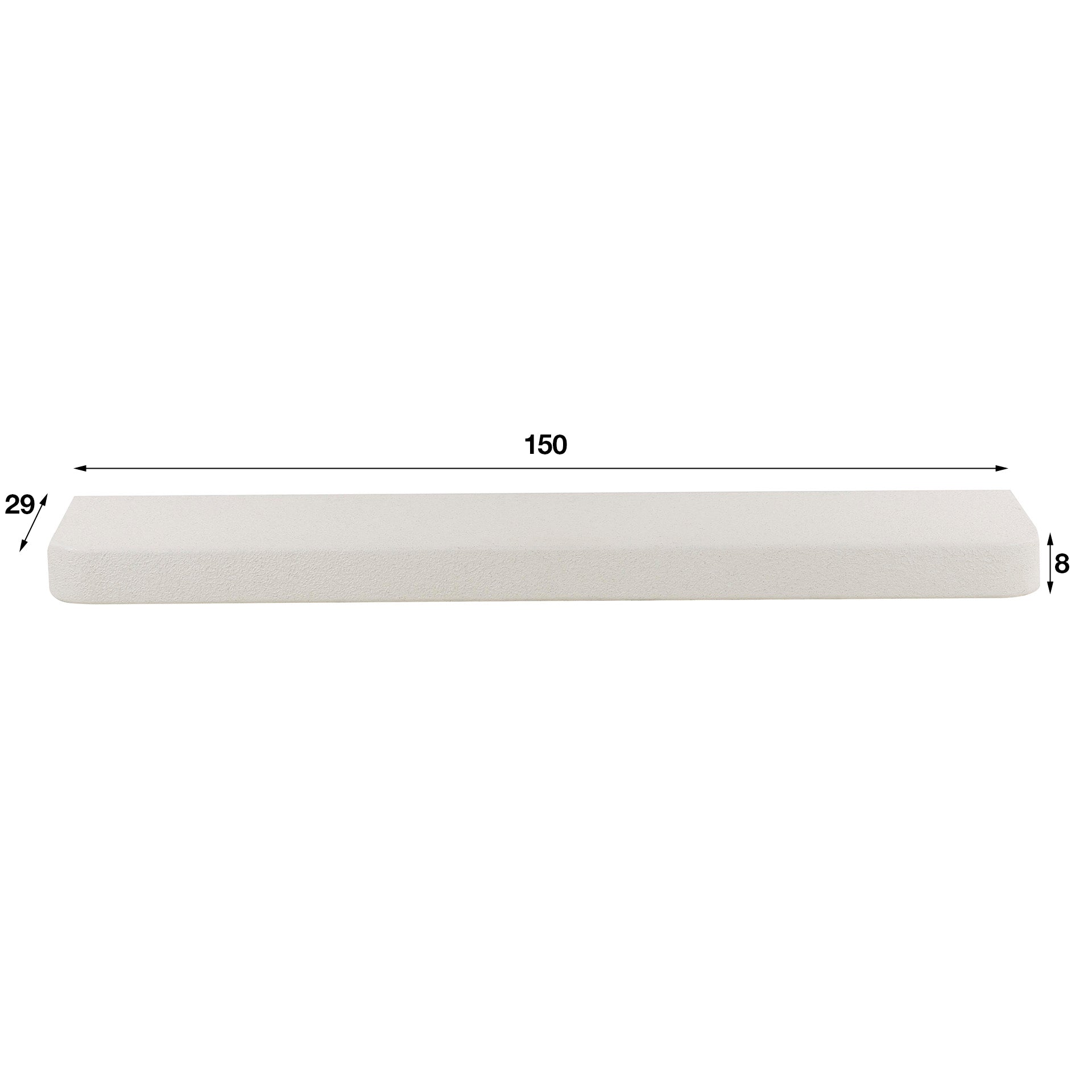 Wandplank Liv - Wit - Marmer Composiet - 150 cm