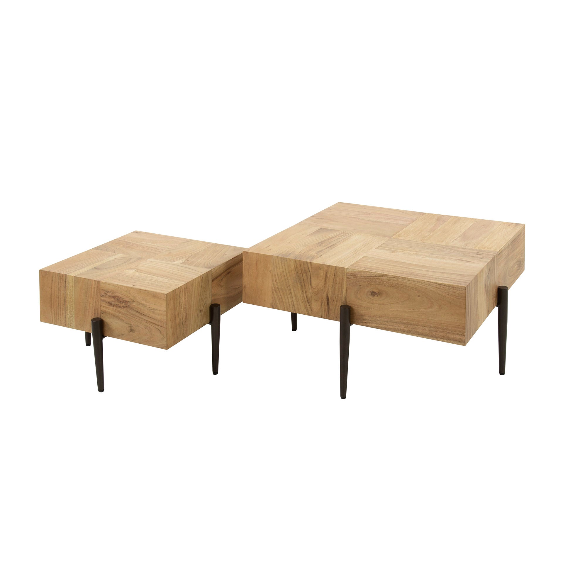 Salontafel Aria - Lichtbruin - Acaciahout - Set van 2